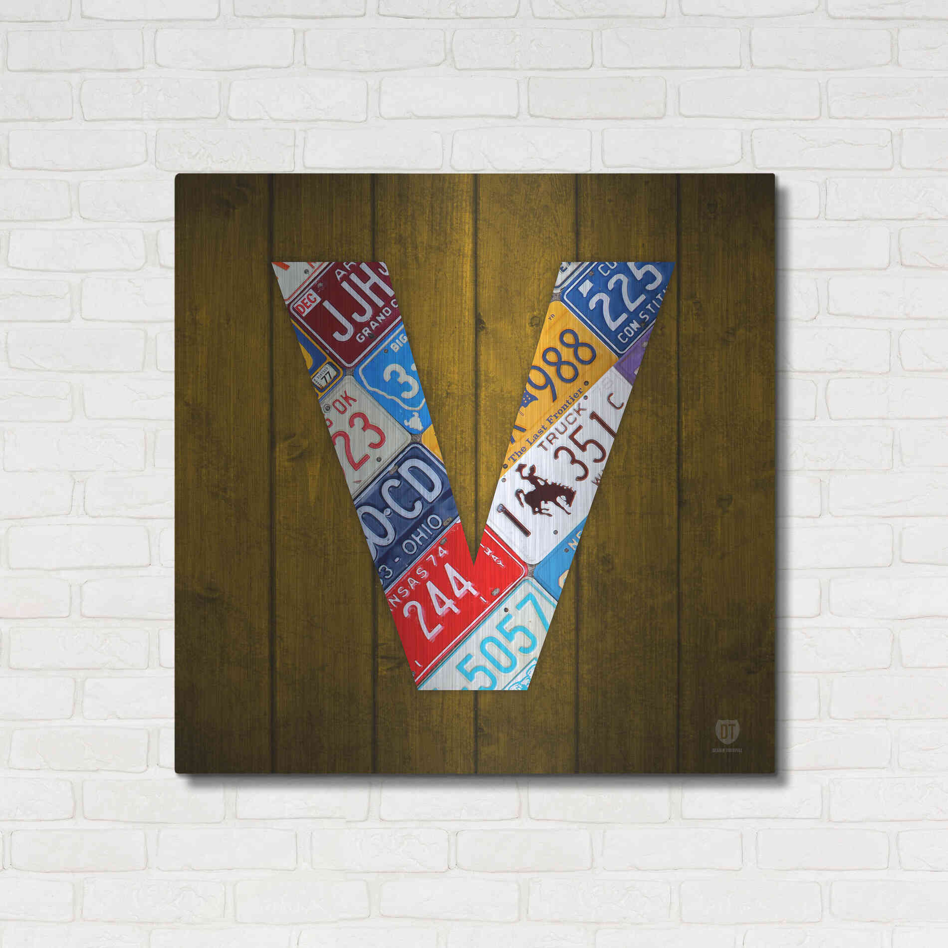 Luxe Metal Art 'V' by Design Turnpike, Metal Wall Art,36x36