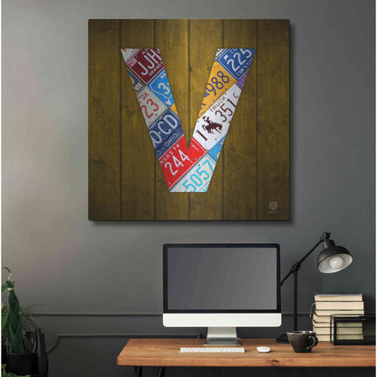 Luxe Metal Art 'V' by Design Turnpike, Metal Wall Art,36x36