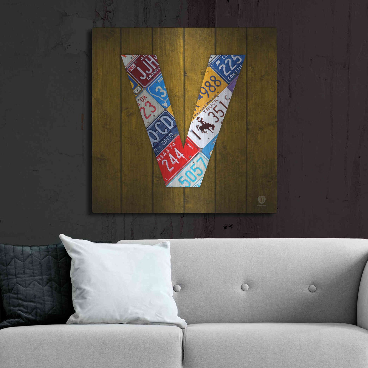 Luxe Metal Art 'V' by Design Turnpike, Metal Wall Art,36x36
