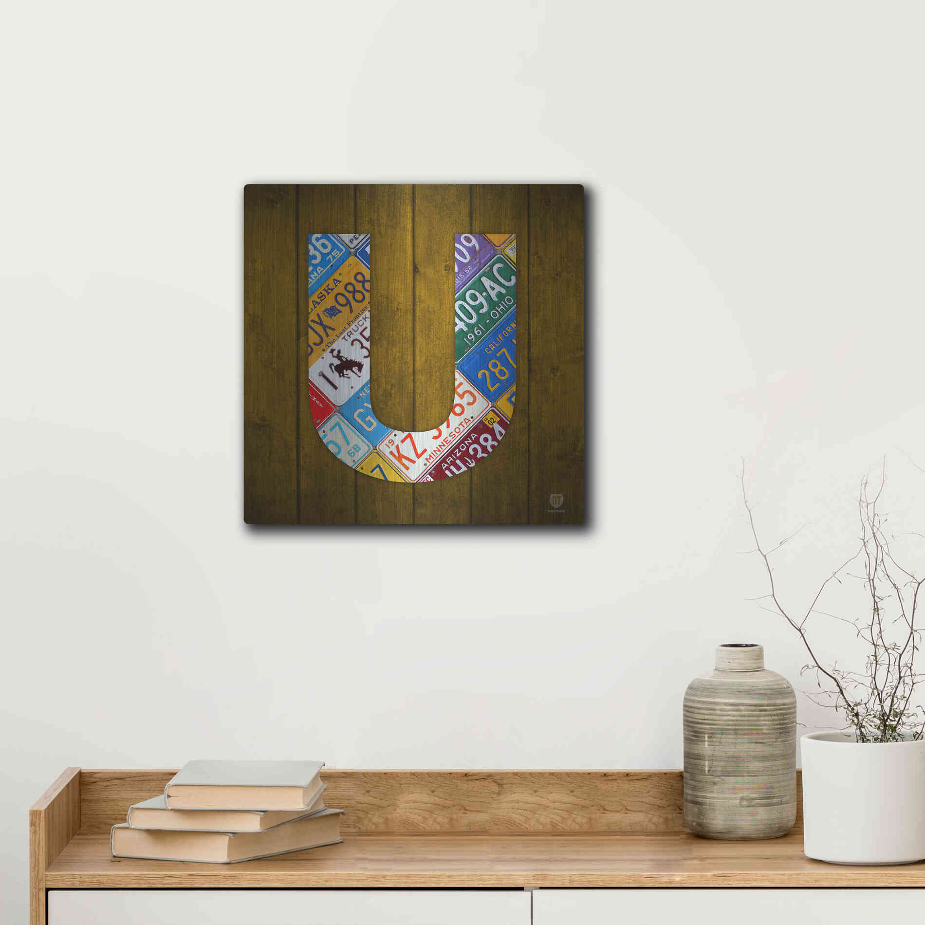 Luxe Metal Art 'U' by Design Turnpike, Metal Wall Art,12x12