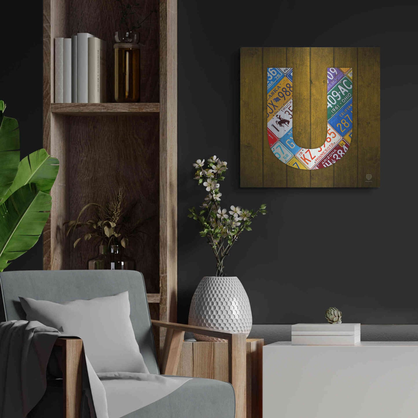 Luxe Metal Art 'U' by Design Turnpike, Metal Wall Art,24x24