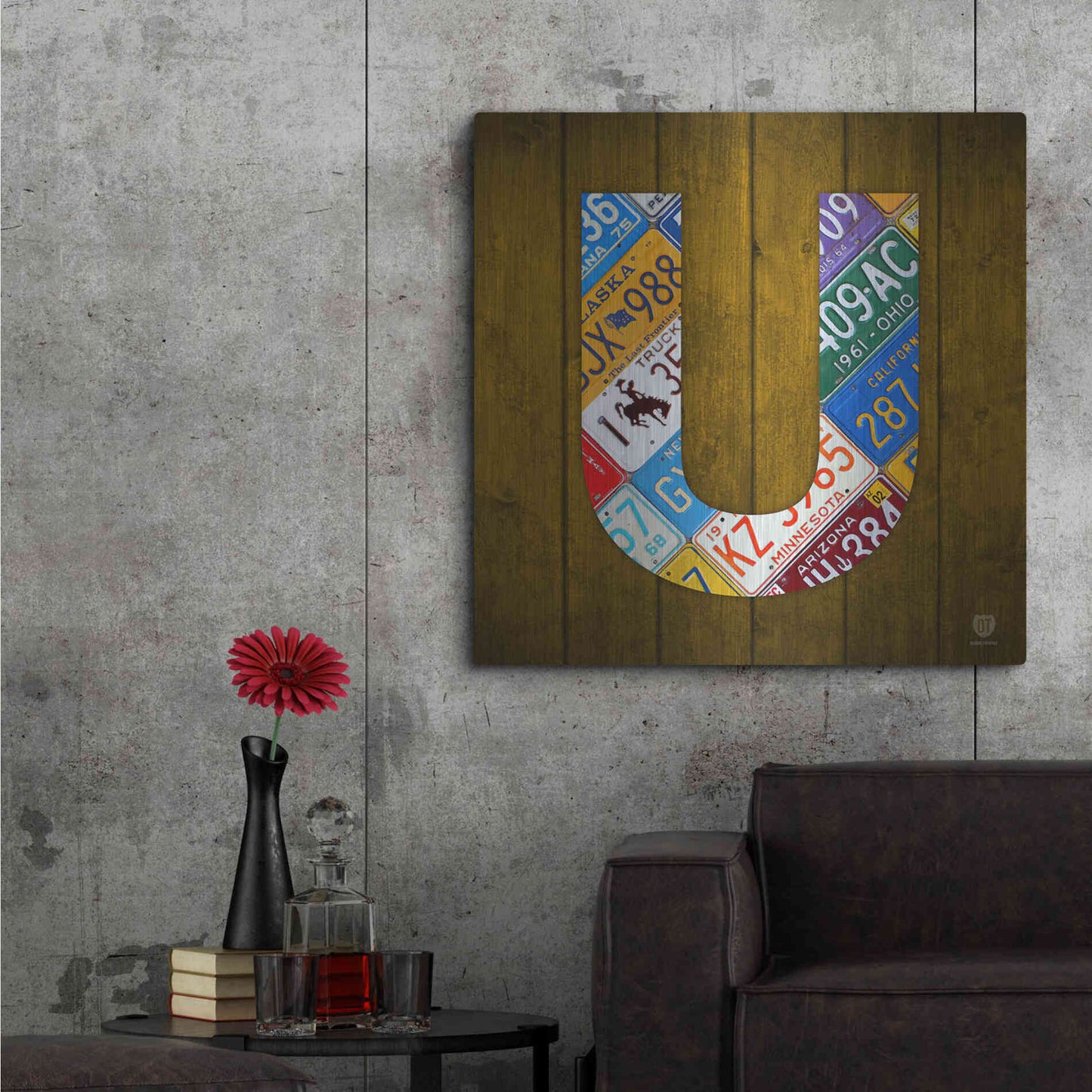Luxe Metal Art 'U' by Design Turnpike, Metal Wall Art,36x36