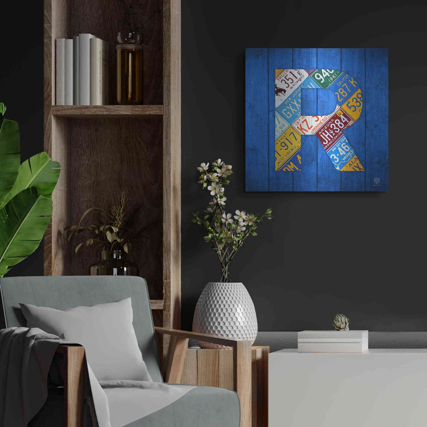 Luxe Metal Art 'R' by Design Turnpike, Metal Wall Art,24x24