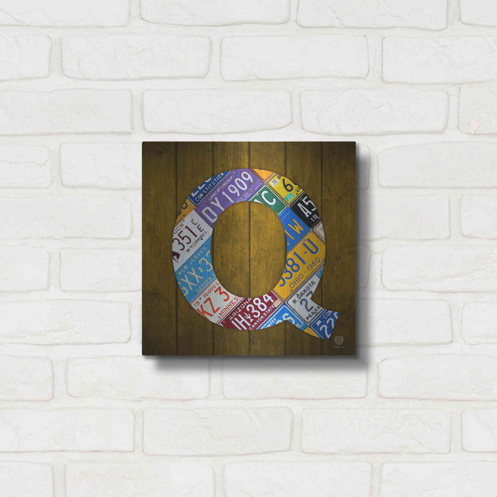 Luxe Metal Art 'Q' by Design Turnpike, Metal Wall Art,12x12