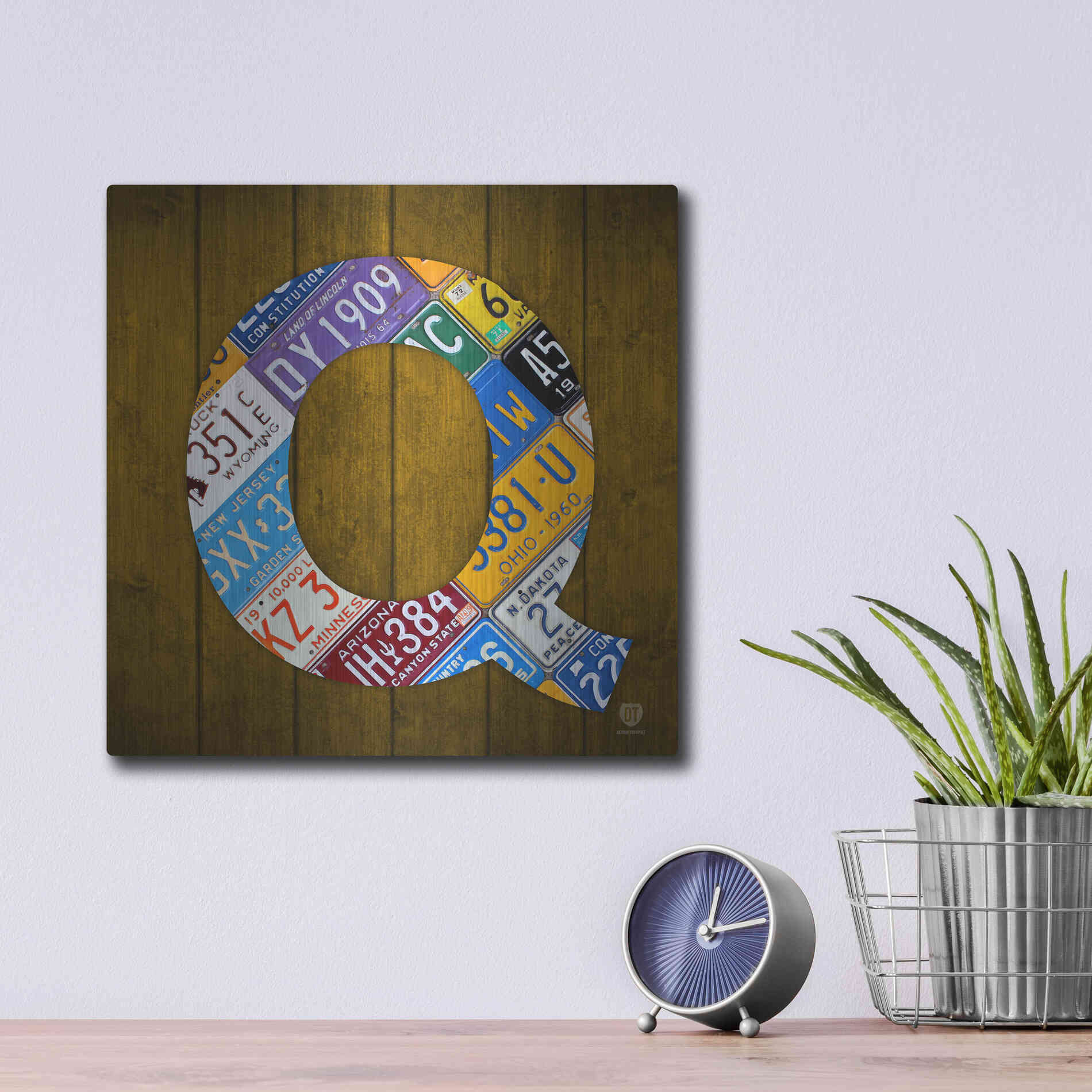 Luxe Metal Art 'Q' by Design Turnpike, Metal Wall Art,12x12
