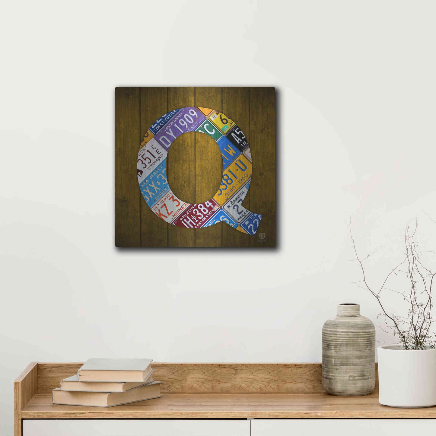 Luxe Metal Art 'Q' by Design Turnpike, Metal Wall Art,12x12