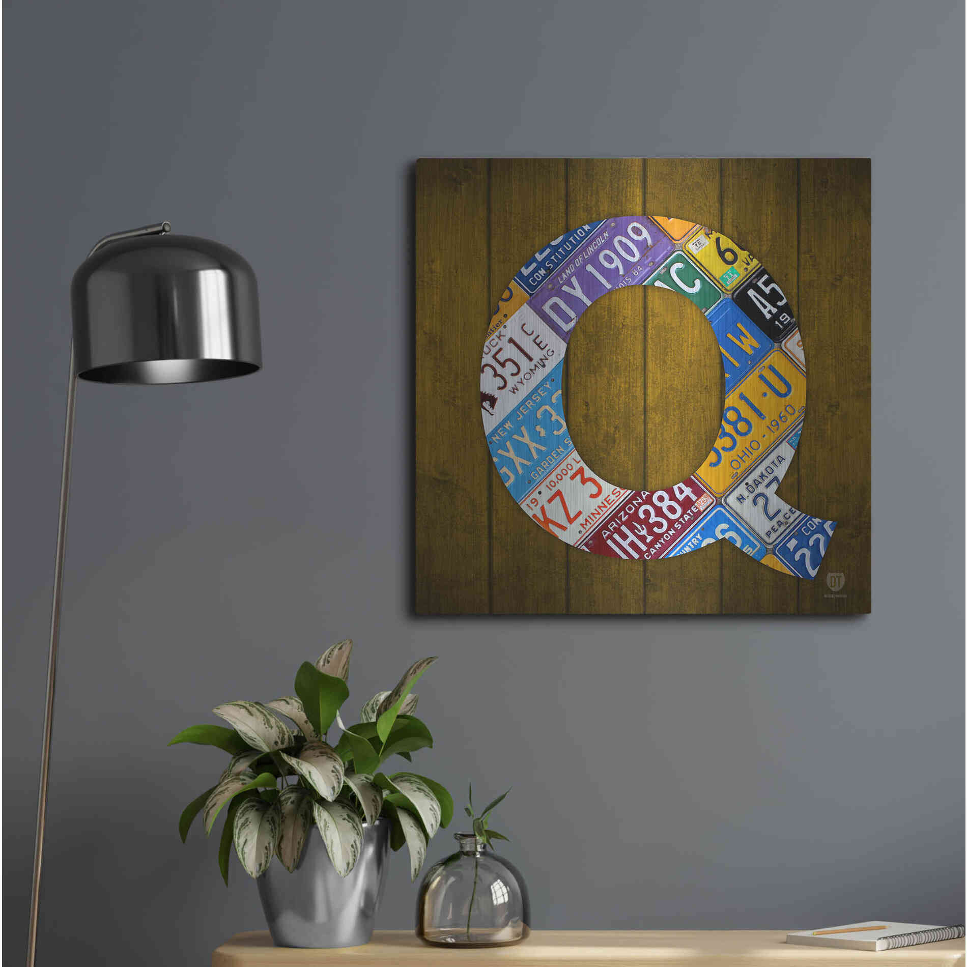 Luxe Metal Art 'Q' by Design Turnpike, Metal Wall Art,24x24