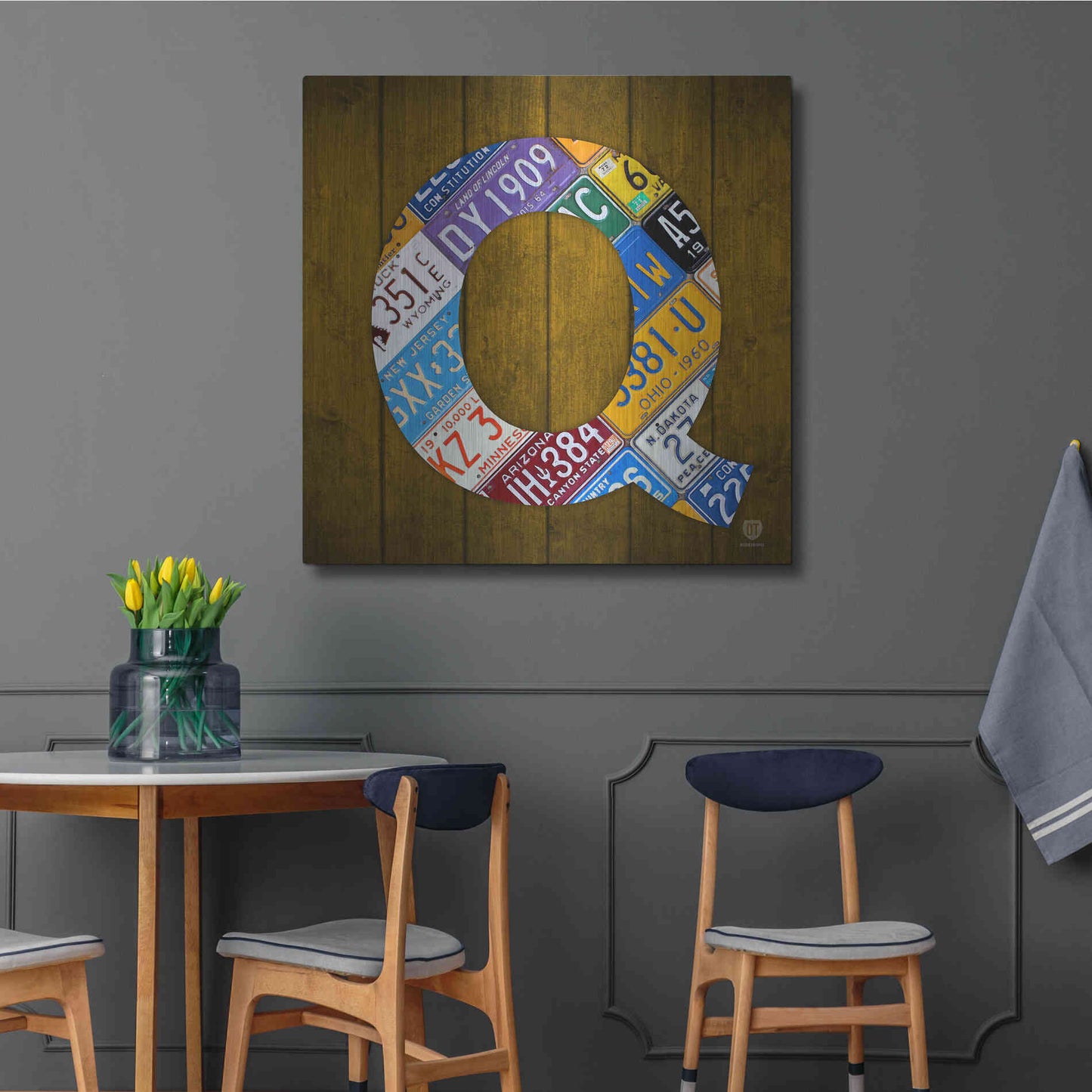 Luxe Metal Art 'Q' by Design Turnpike, Metal Wall Art,36x36