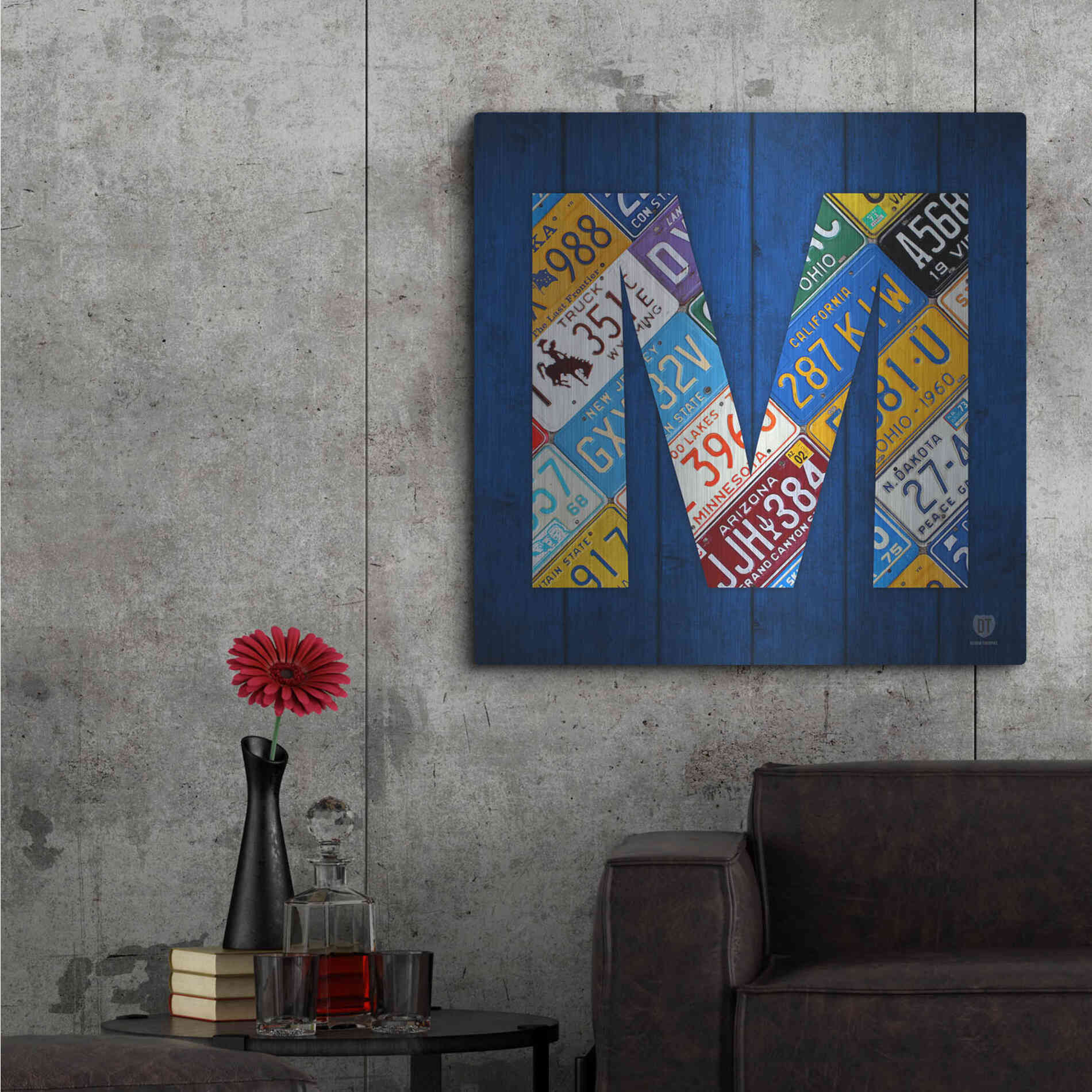 Luxe Metal Art 'M' by Design Turnpike, Metal Wall Art,36x36