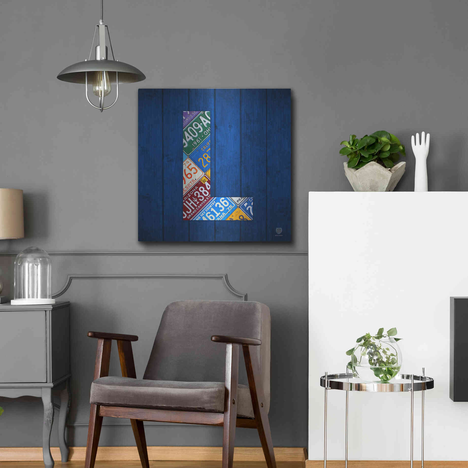 Luxe Metal Art 'L' by Design Turnpike, Metal Wall Art,24x24