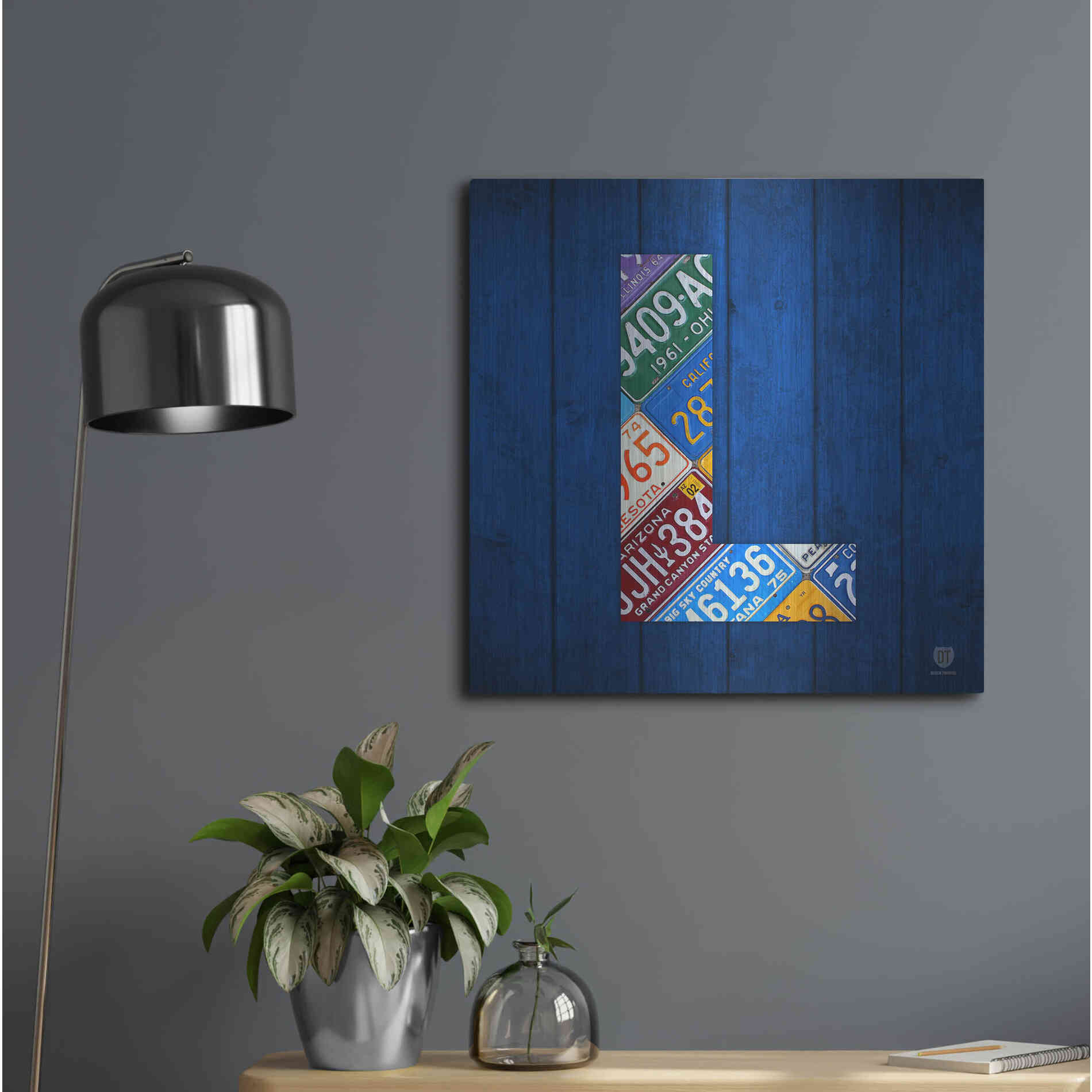 Luxe Metal Art 'L' by Design Turnpike, Metal Wall Art,24x24