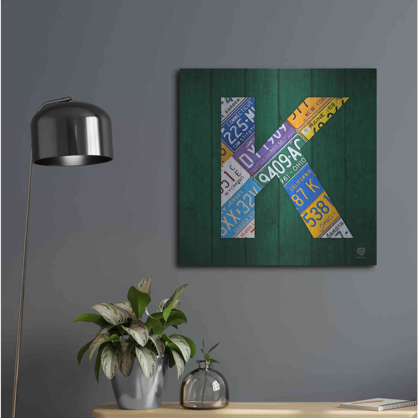 Luxe Metal Art 'K' by Design Turnpike, Metal Wall Art,24x24