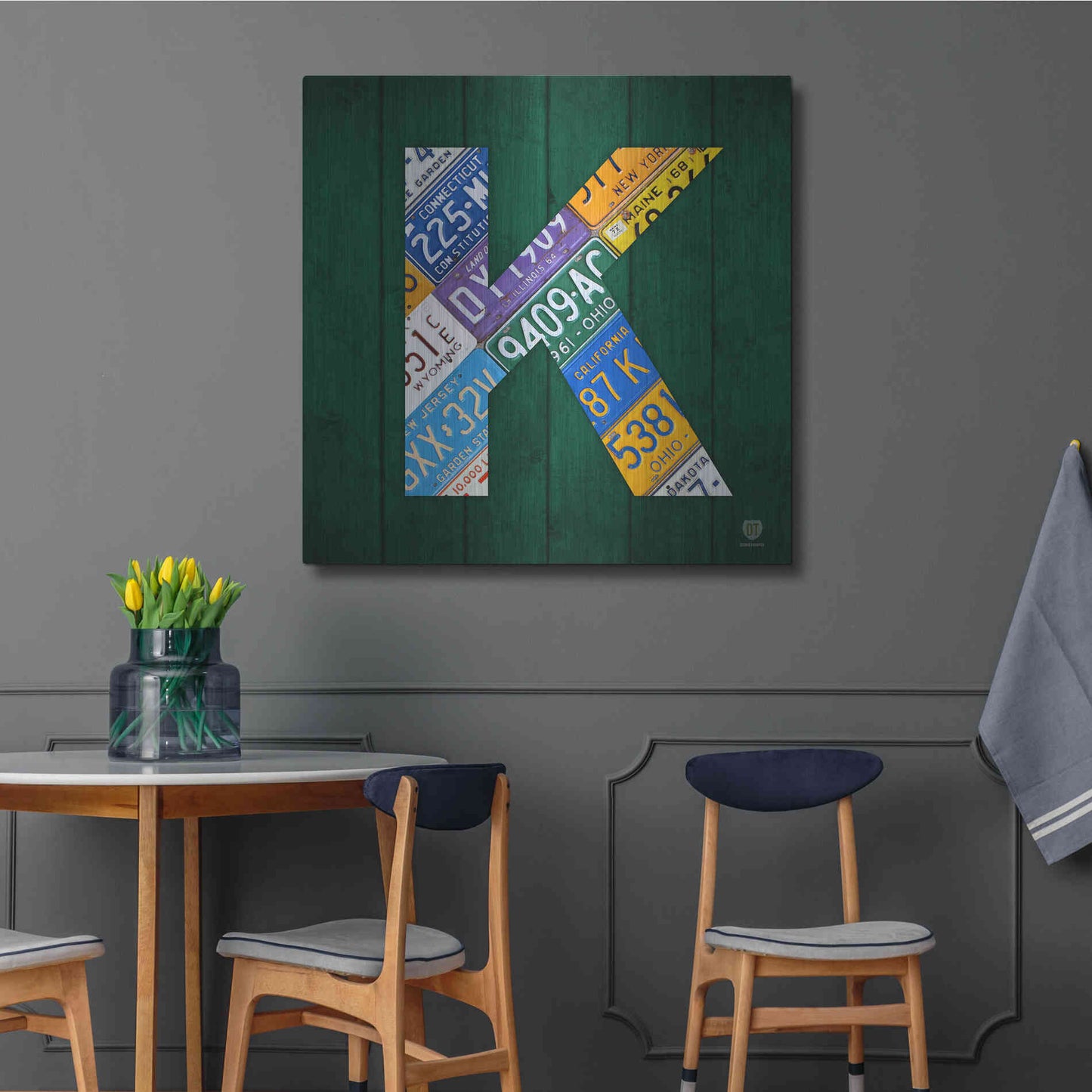 Luxe Metal Art 'K' by Design Turnpike, Metal Wall Art,36x36