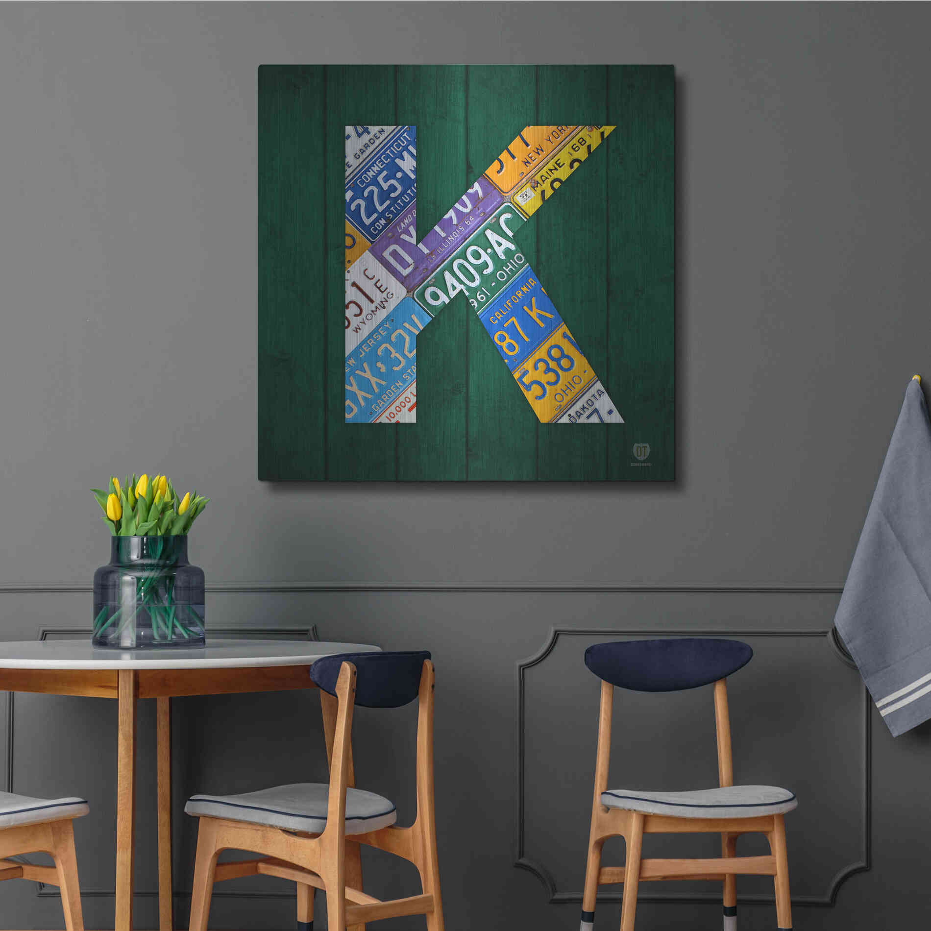 Luxe Metal Art 'K' by Design Turnpike, Metal Wall Art,36x36