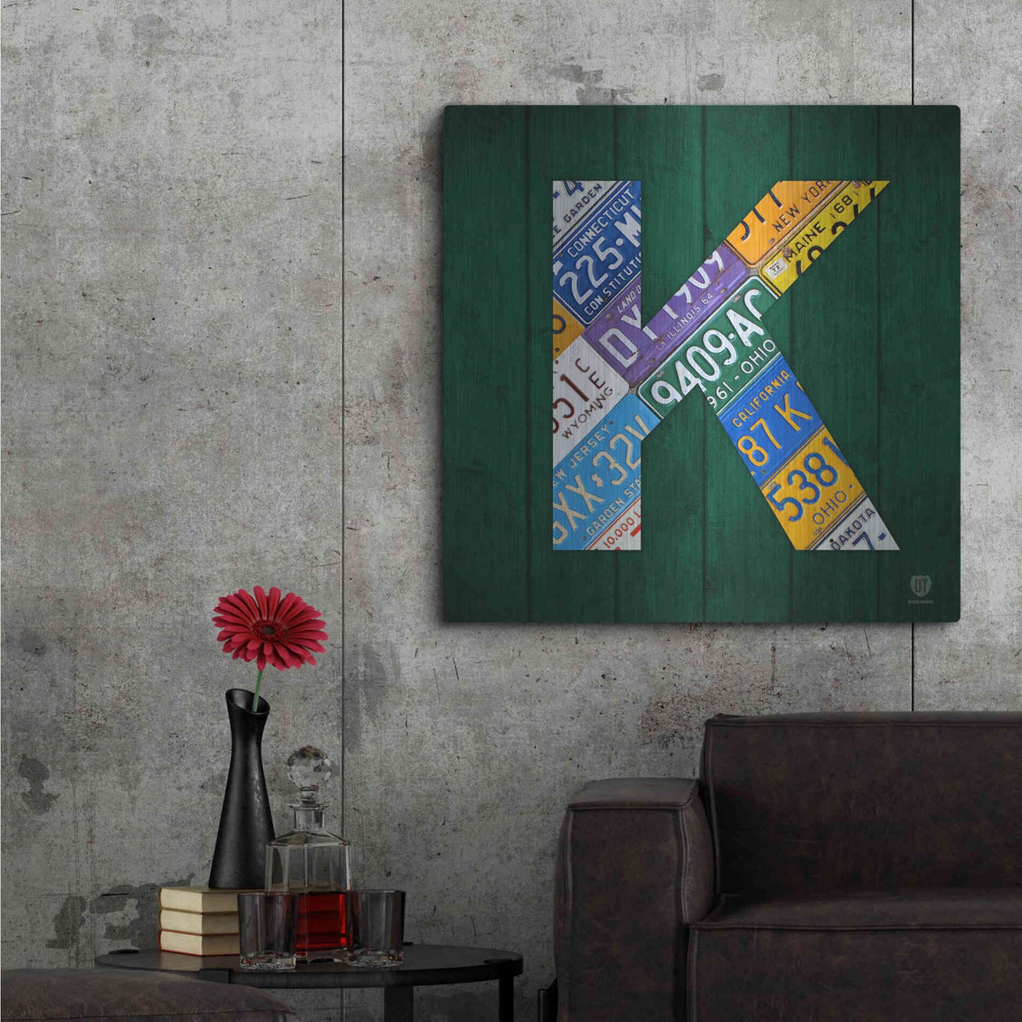 Luxe Metal Art 'K' by Design Turnpike, Metal Wall Art,36x36