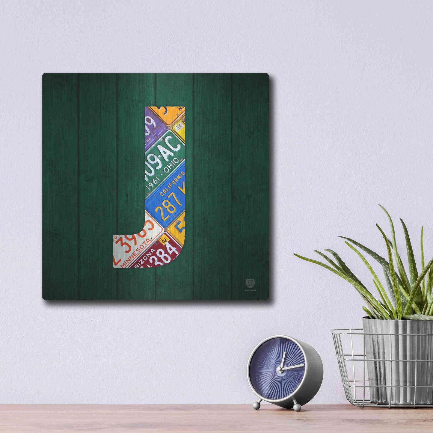 Luxe Metal Art 'J' by Design Turnpike, Metal Wall Art,12x12