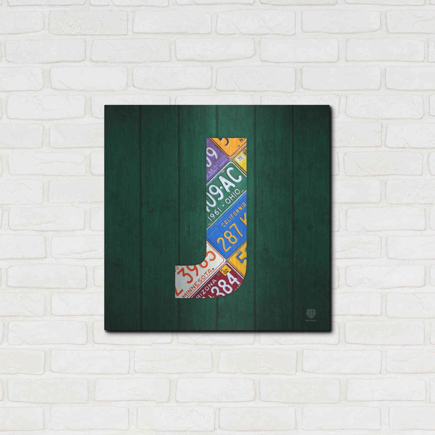 Luxe Metal Art 'J' by Design Turnpike, Metal Wall Art,24x24