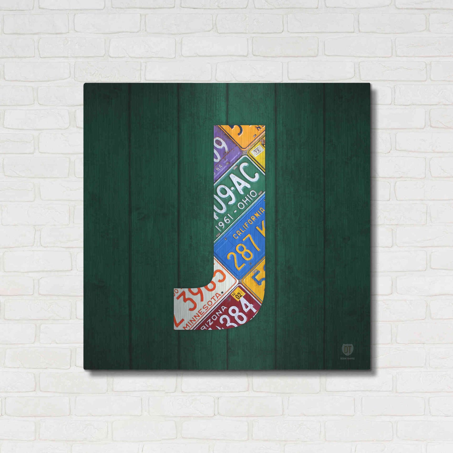 Luxe Metal Art 'J' by Design Turnpike, Metal Wall Art,36x36