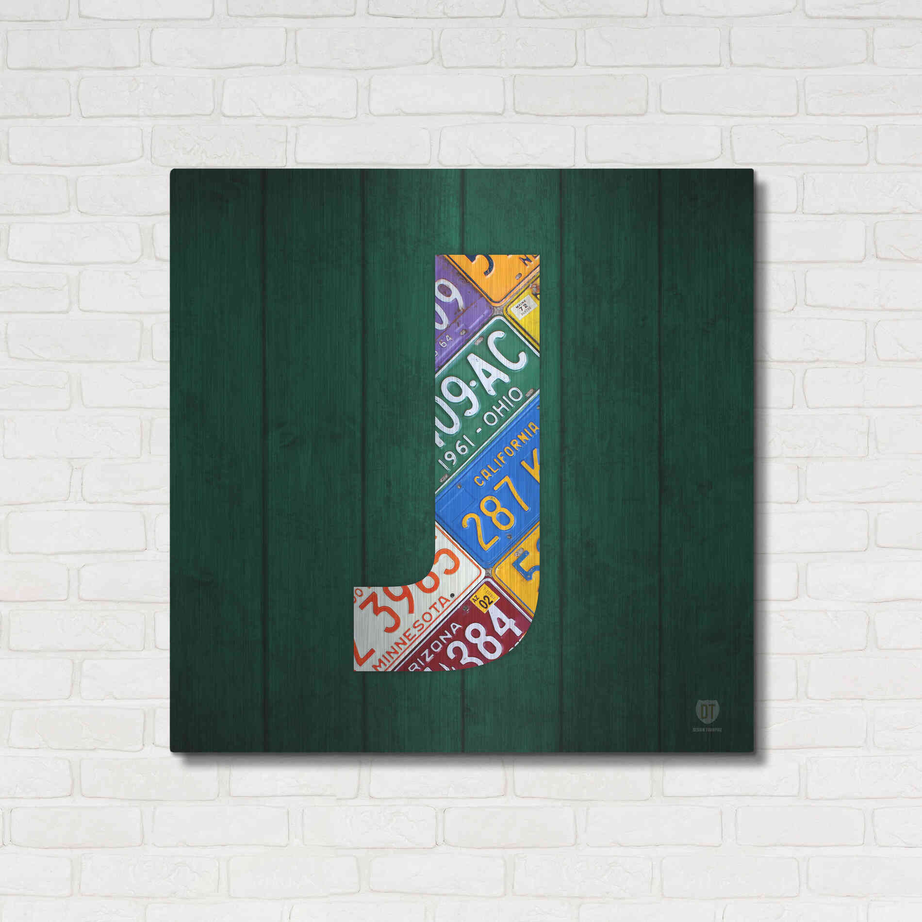 Luxe Metal Art 'J' by Design Turnpike, Metal Wall Art,36x36