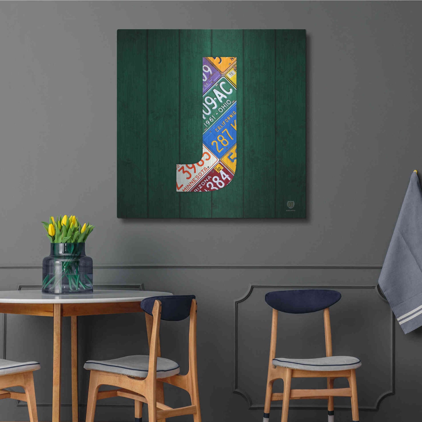 Luxe Metal Art 'J' by Design Turnpike, Metal Wall Art,36x36