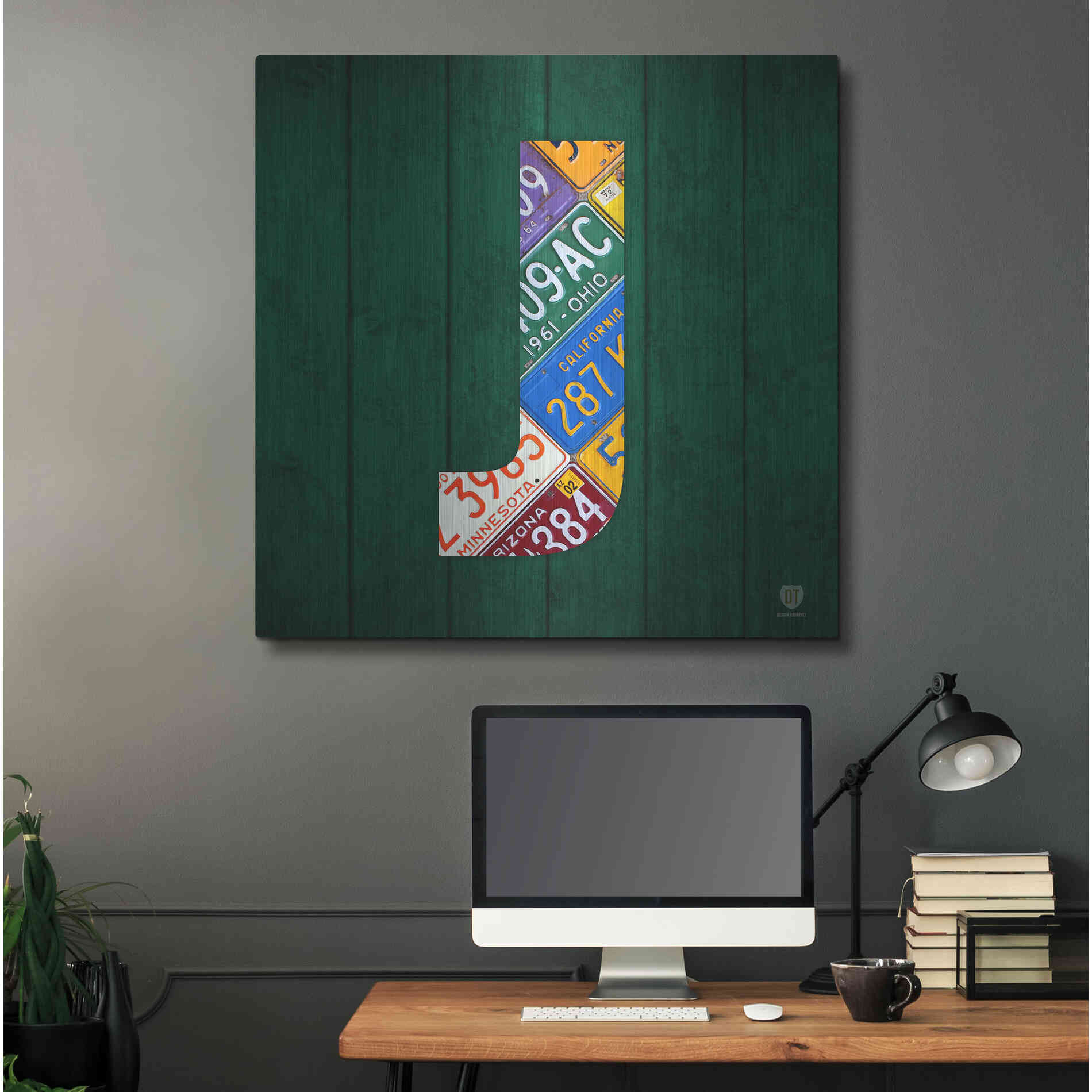 Luxe Metal Art 'J' by Design Turnpike, Metal Wall Art,36x36