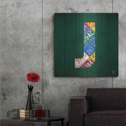 Luxe Metal Art 'J' by Design Turnpike, Metal Wall Art,36x36