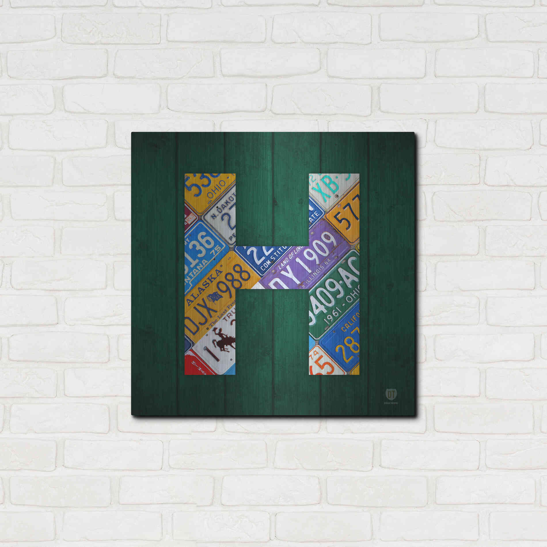 Luxe Metal Art 'H' by Design Turnpike, Metal Wall Art,24x24