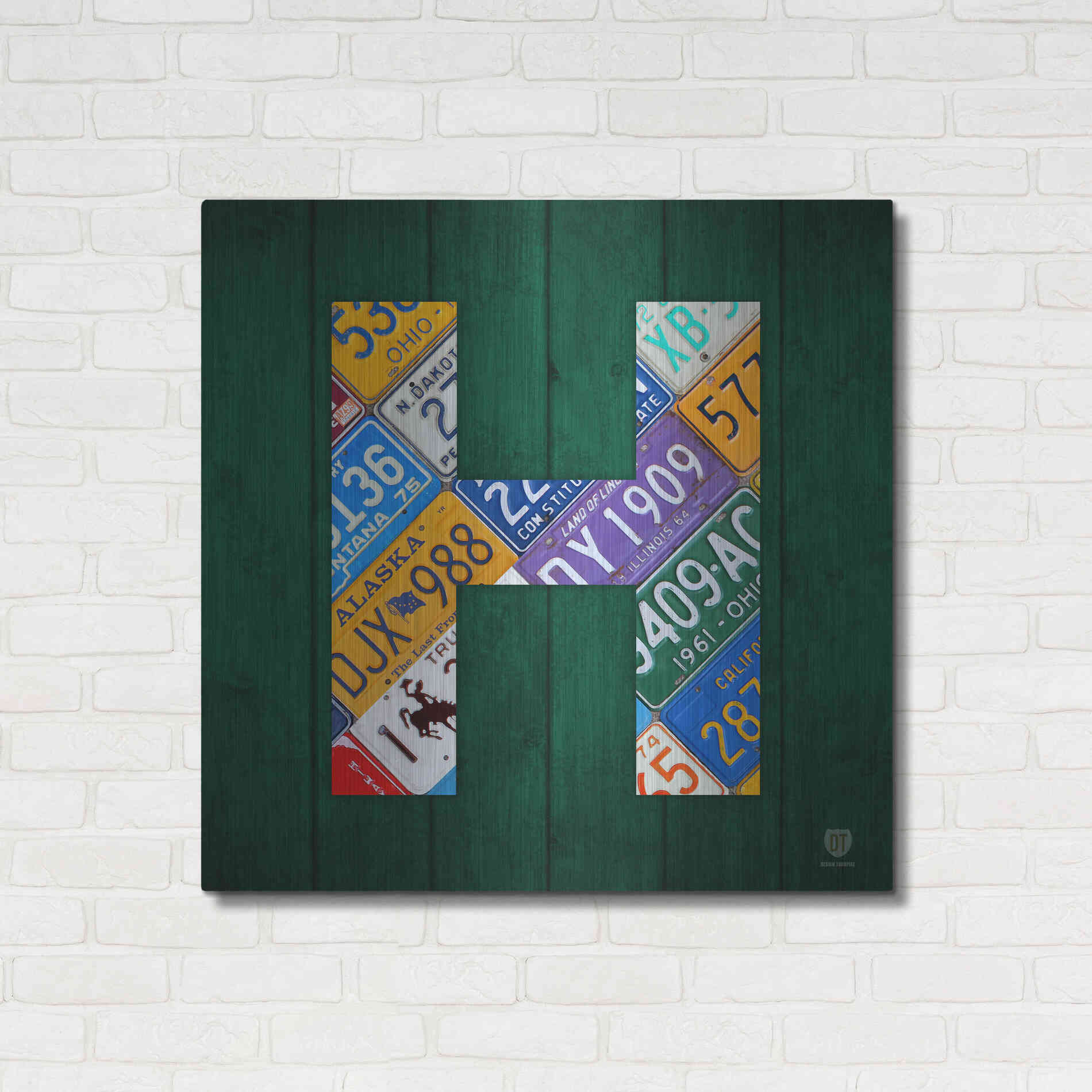 Luxe Metal Art 'H' by Design Turnpike, Metal Wall Art,36x36