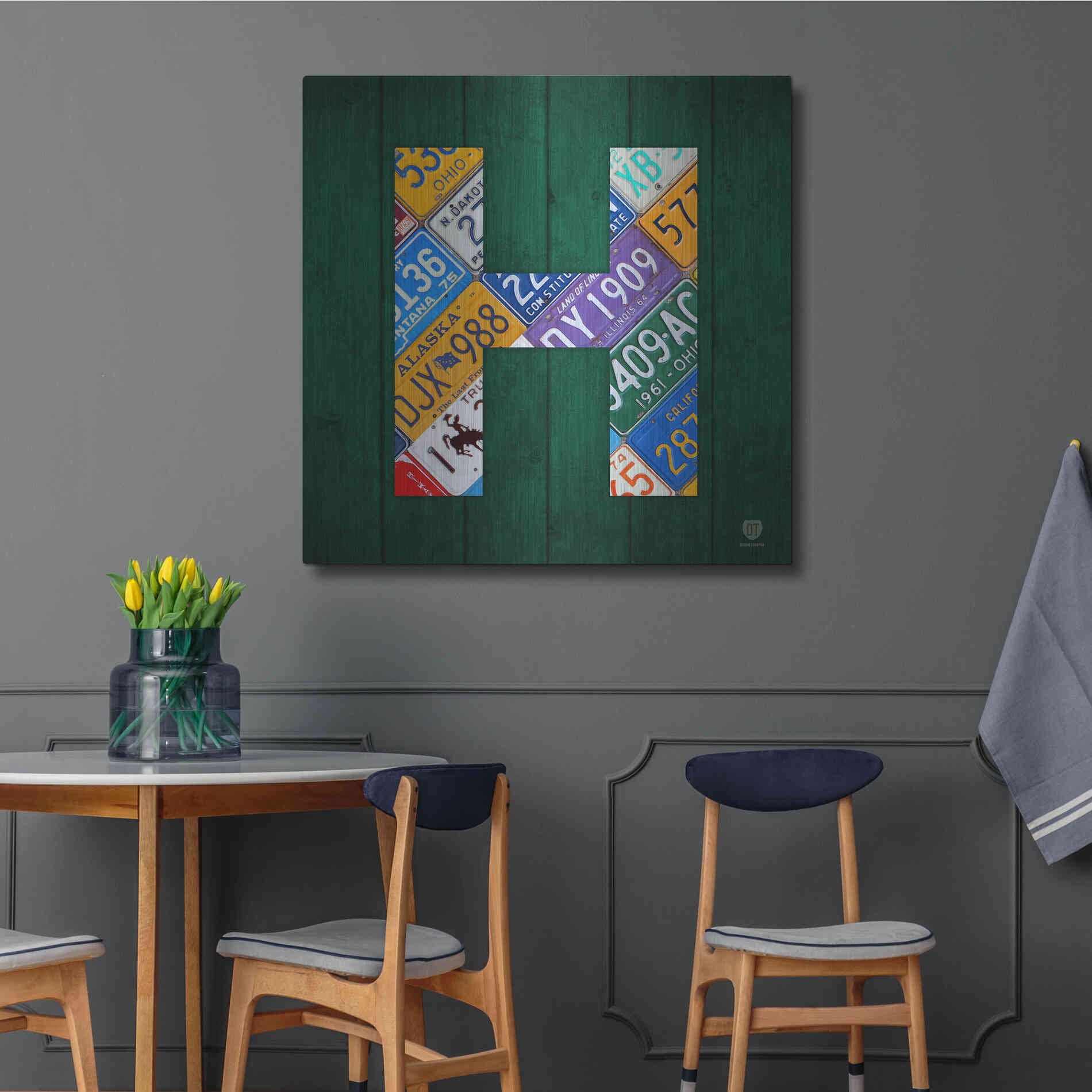 Luxe Metal Art 'H' by Design Turnpike, Metal Wall Art,36x36