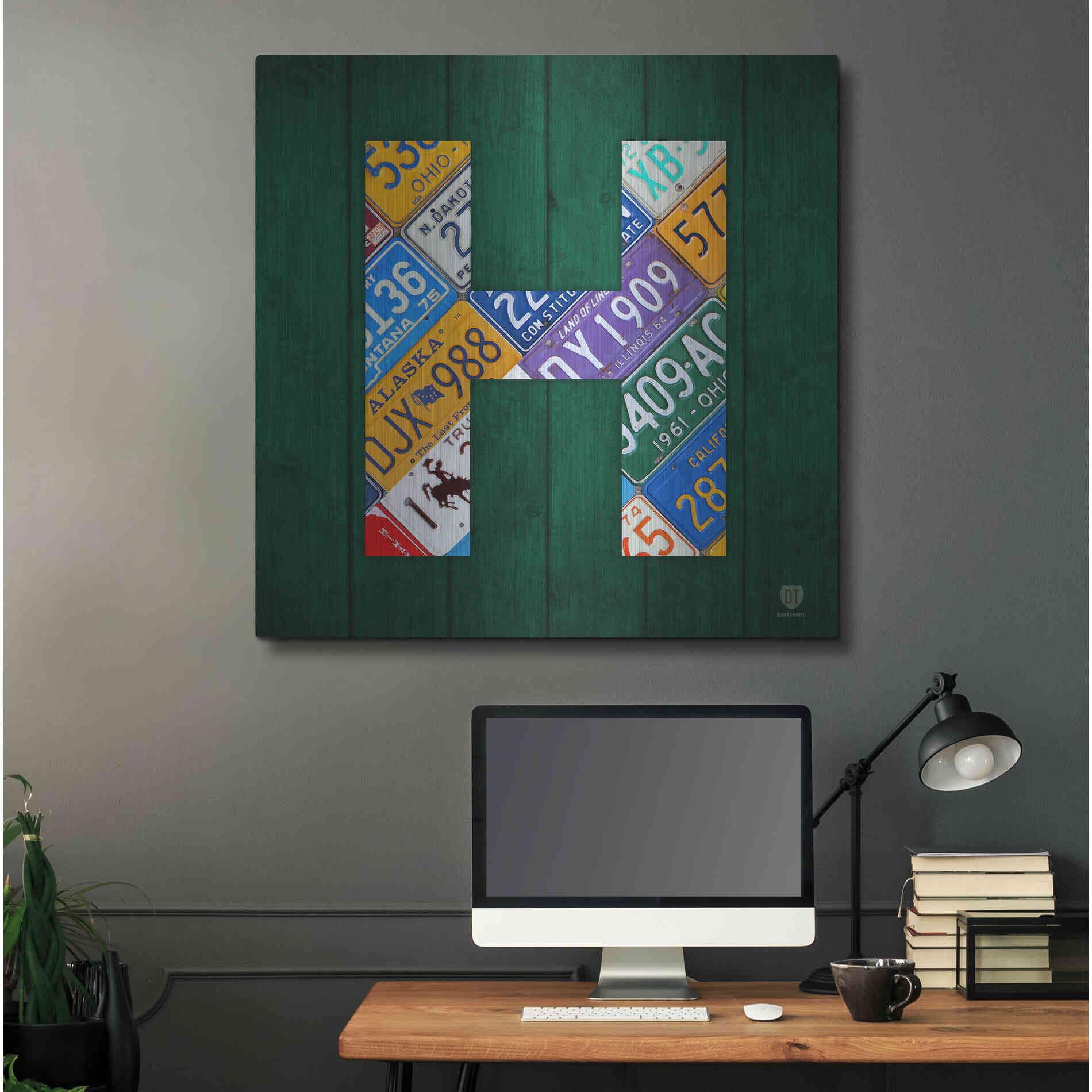 Luxe Metal Art 'H' by Design Turnpike, Metal Wall Art,36x36