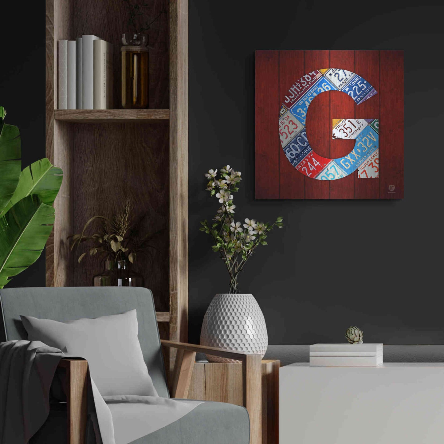 Luxe Metal Art 'G' by Design Turnpike, Metal Wall Art,24x24