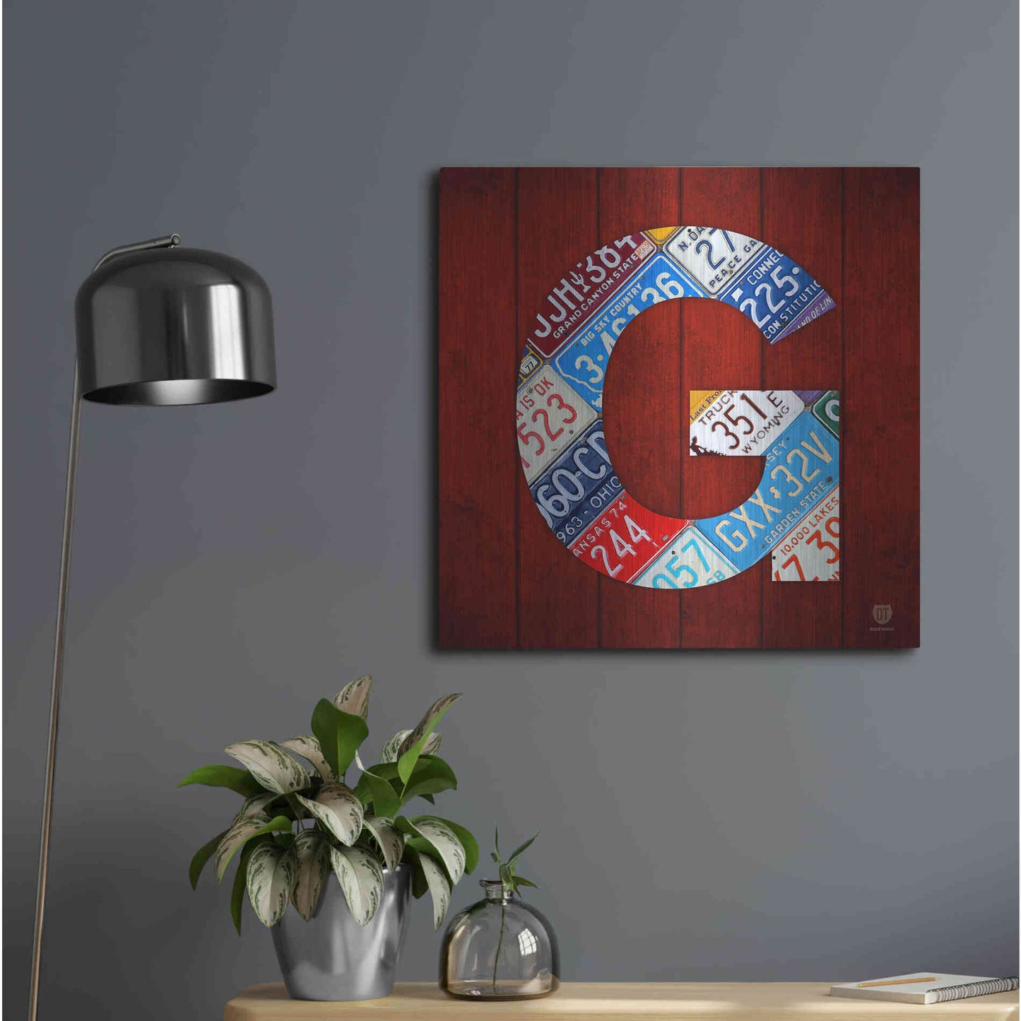 Luxe Metal Art 'G' by Design Turnpike, Metal Wall Art,24x24