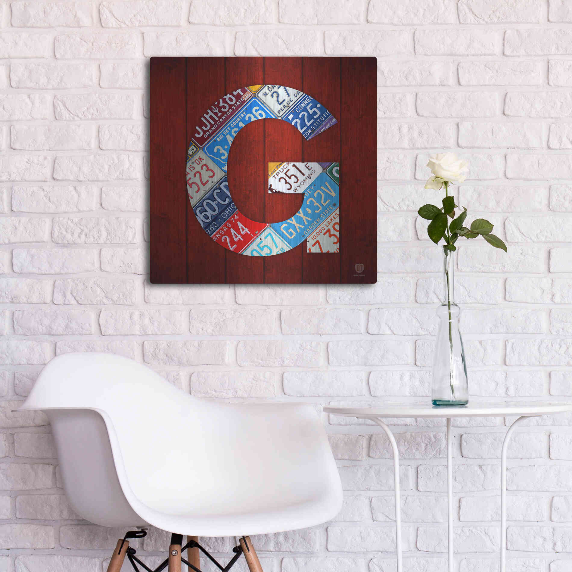 Luxe Metal Art 'G' by Design Turnpike, Metal Wall Art,24x24