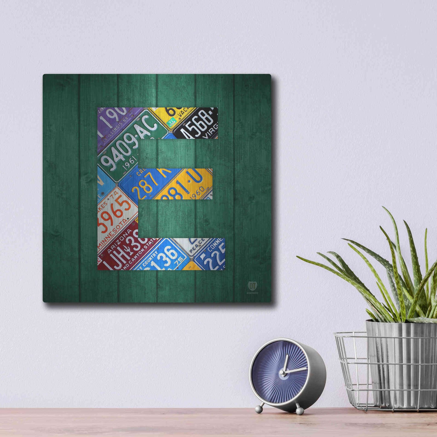 Luxe Metal Art 'E' by Design Turnpike, Metal Wall Art,12x12