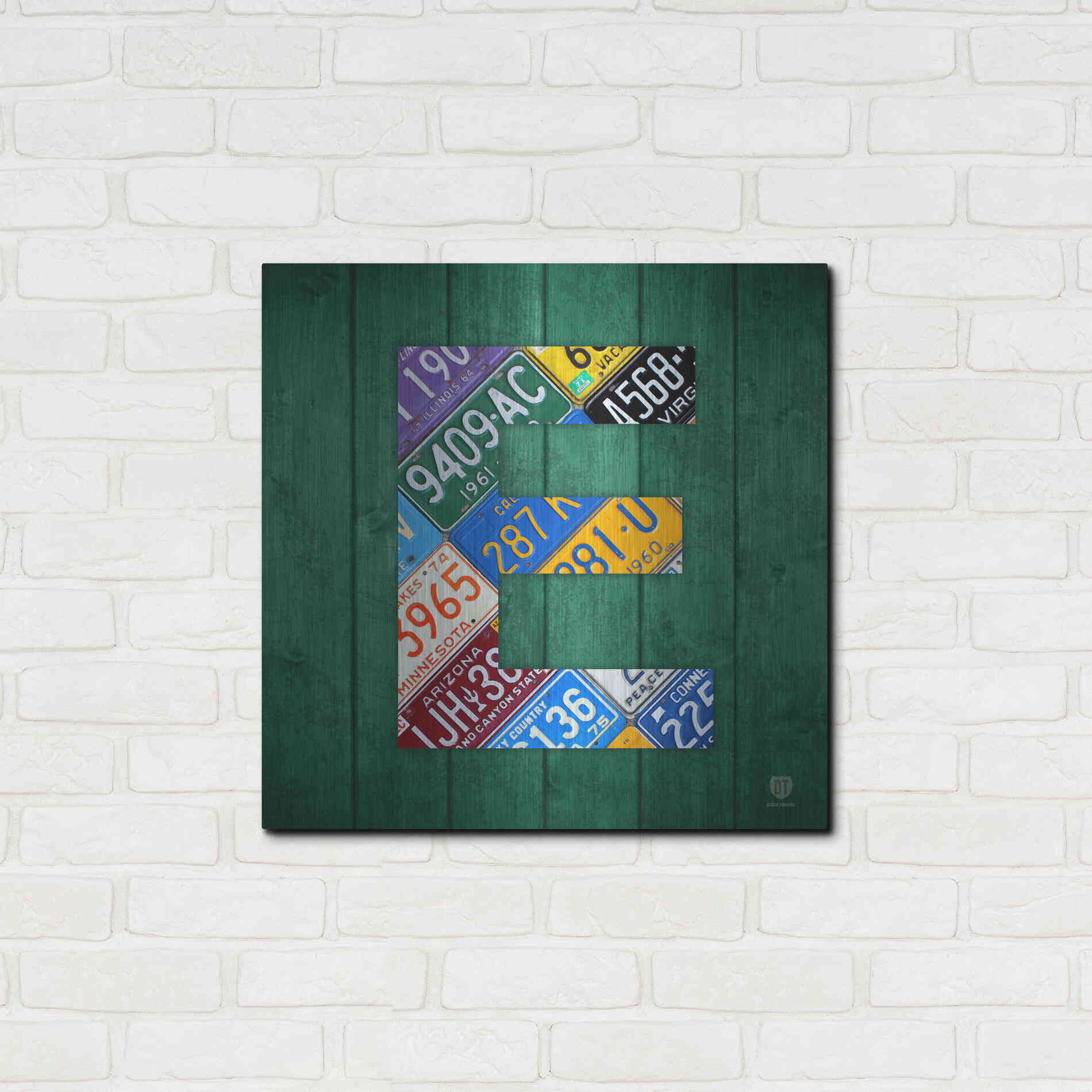 Luxe Metal Art 'E' by Design Turnpike, Metal Wall Art,24x24