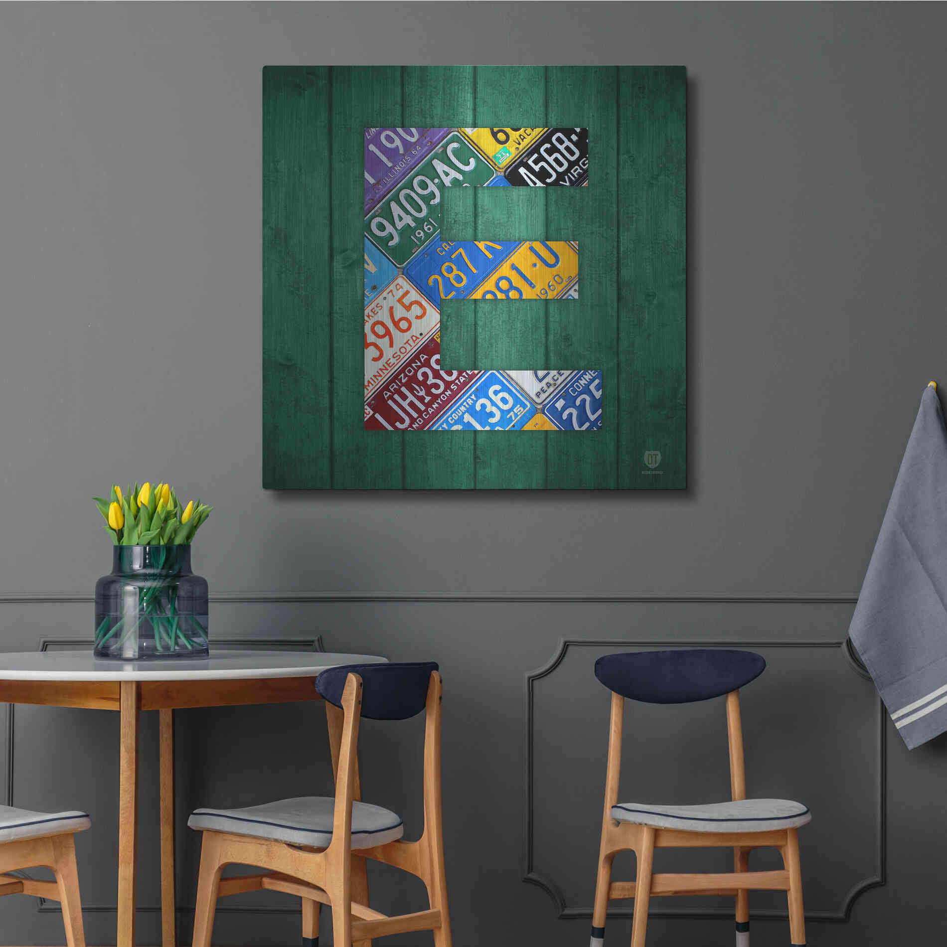 Luxe Metal Art 'E' by Design Turnpike, Metal Wall Art,36x36