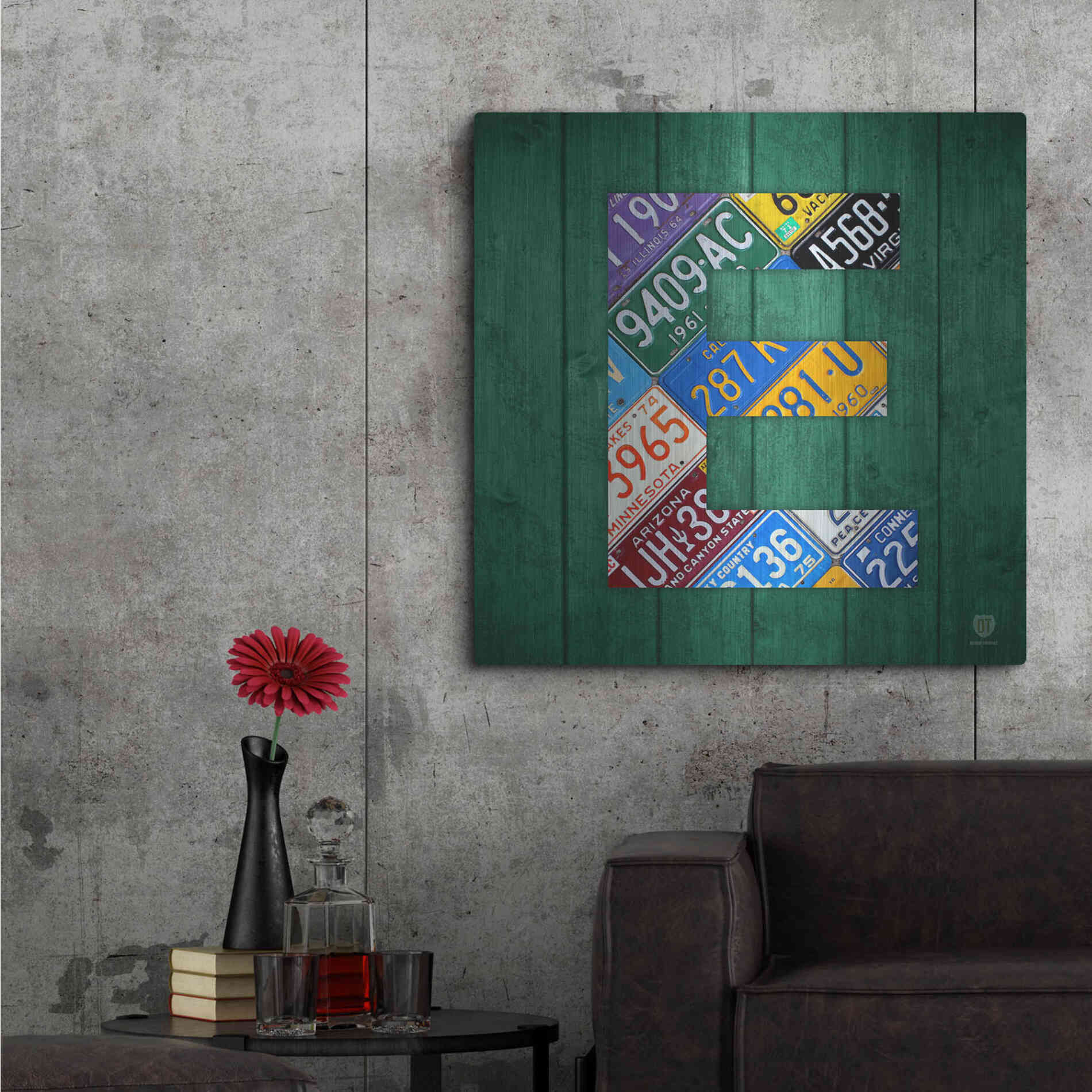 Luxe Metal Art 'E' by Design Turnpike, Metal Wall Art,36x36