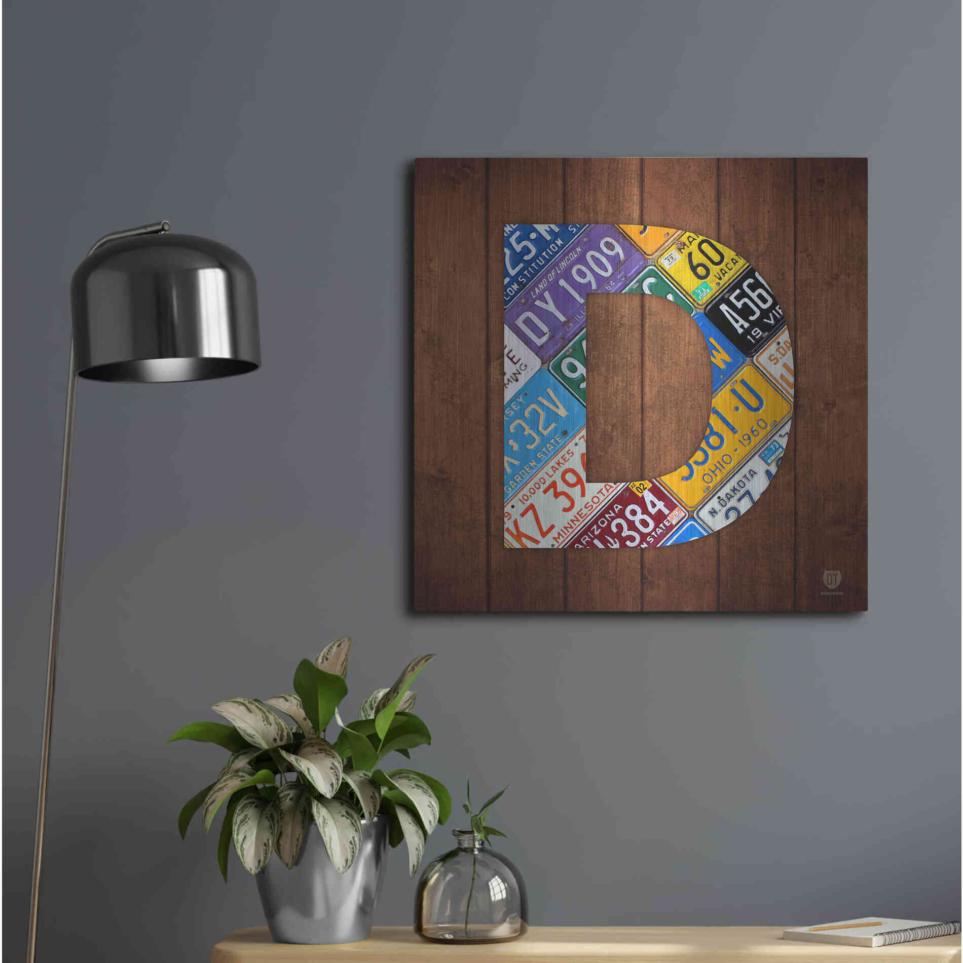 Luxe Metal Art 'D' by Design Turnpike, Metal Wall Art,24x24