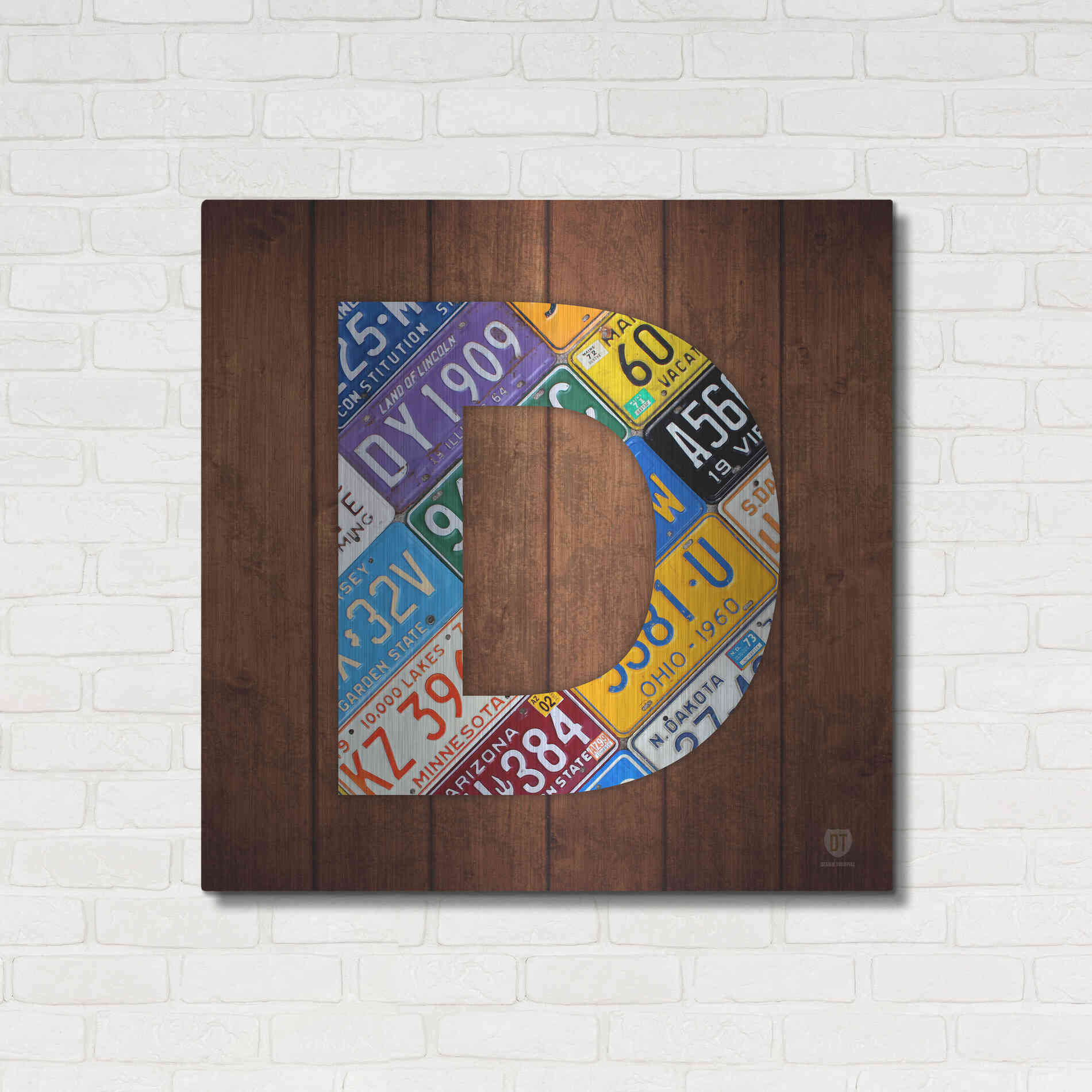 Luxe Metal Art 'D' by Design Turnpike, Metal Wall Art,36x36