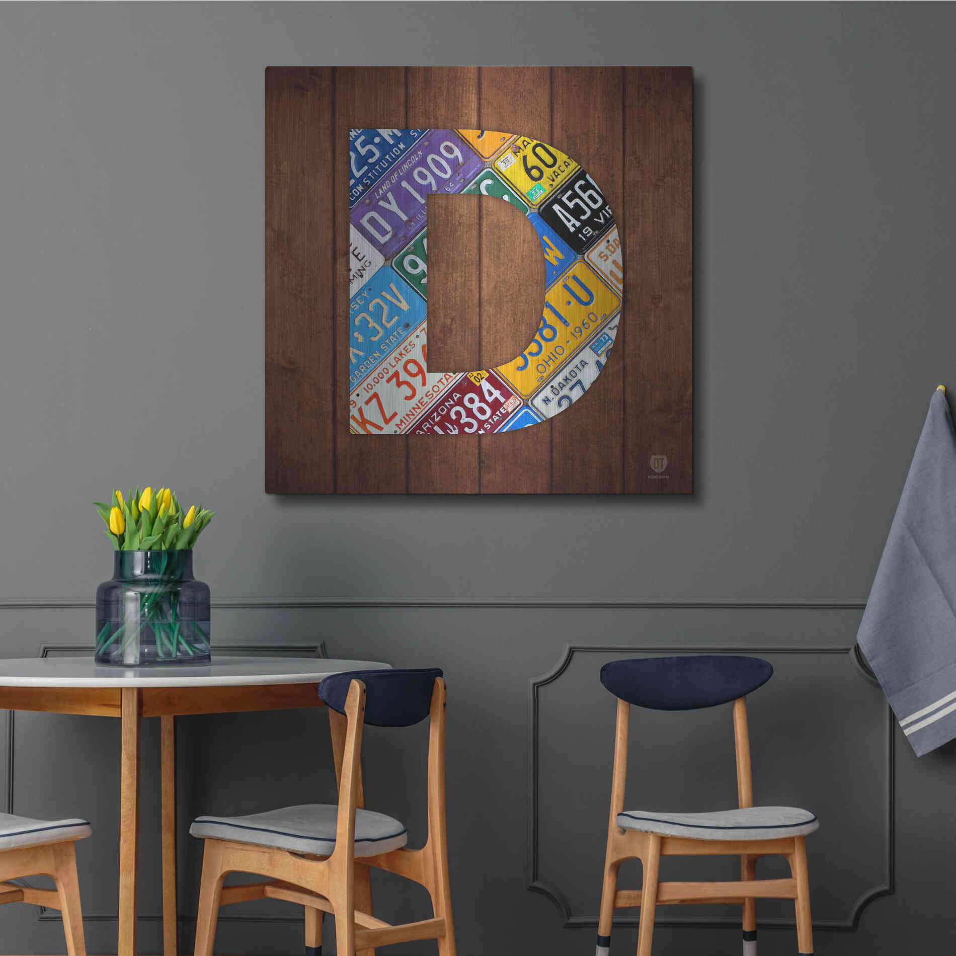 Luxe Metal Art 'D' by Design Turnpike, Metal Wall Art,36x36