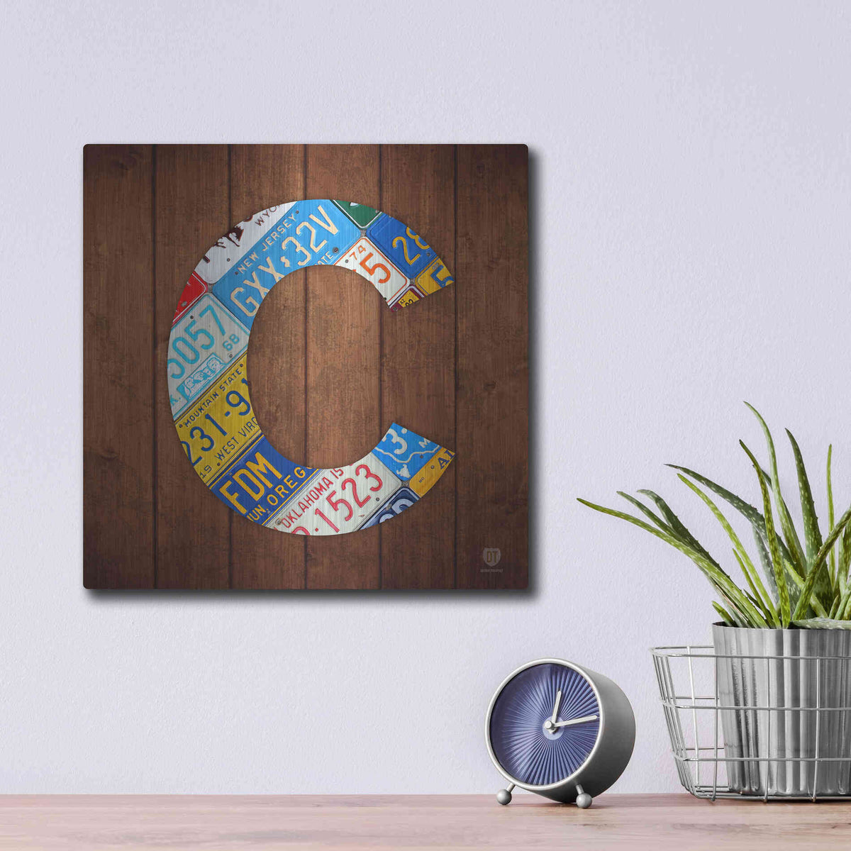 Luxe Metal Art 'C' by Design Turnpike, Metal Wall Art,12x12