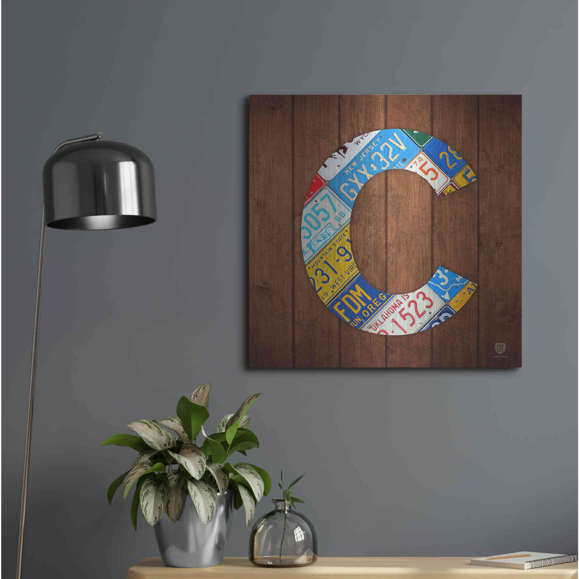 Luxe Metal Art 'C' by Design Turnpike, Metal Wall Art,24x24