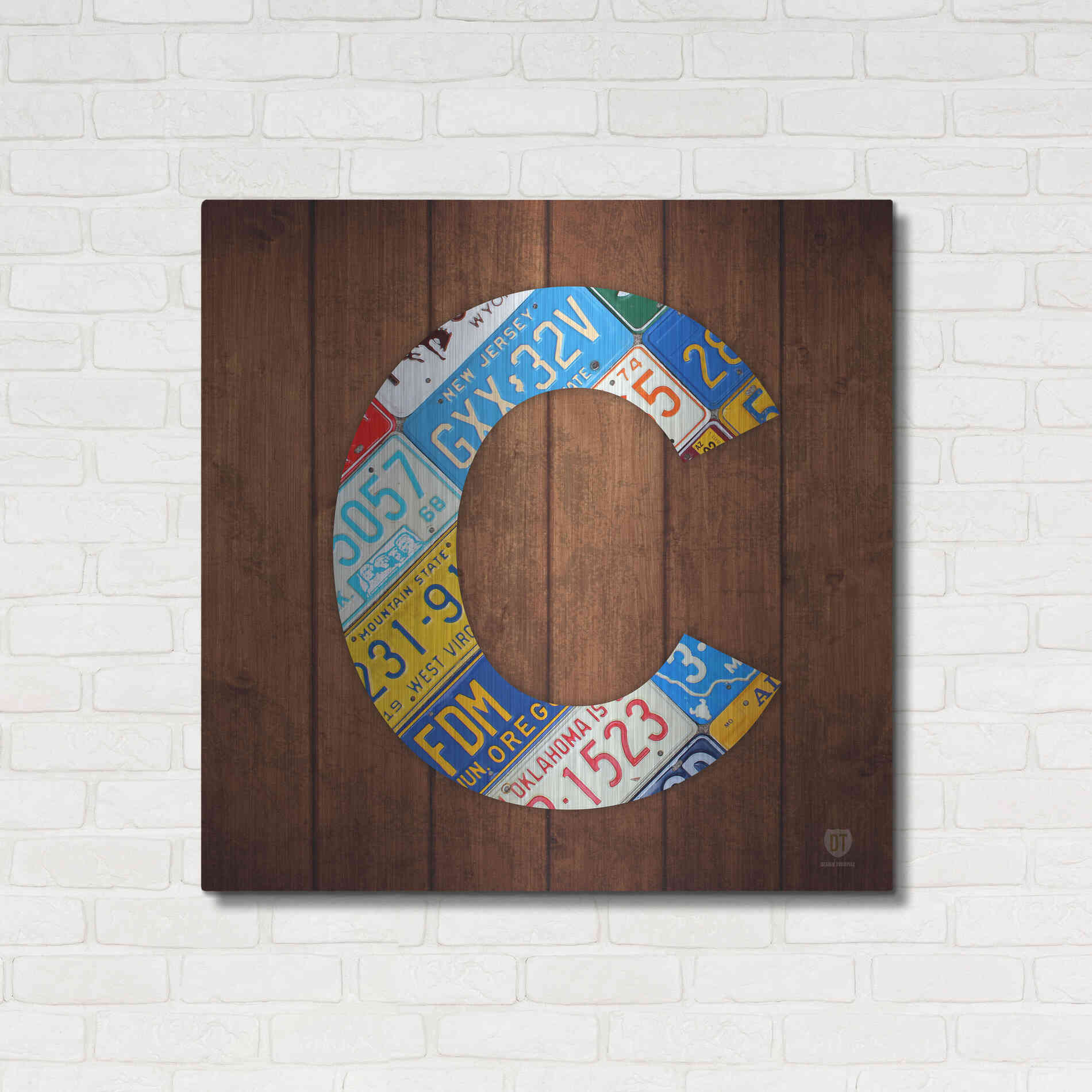 Luxe Metal Art 'C' by Design Turnpike, Metal Wall Art,36x36