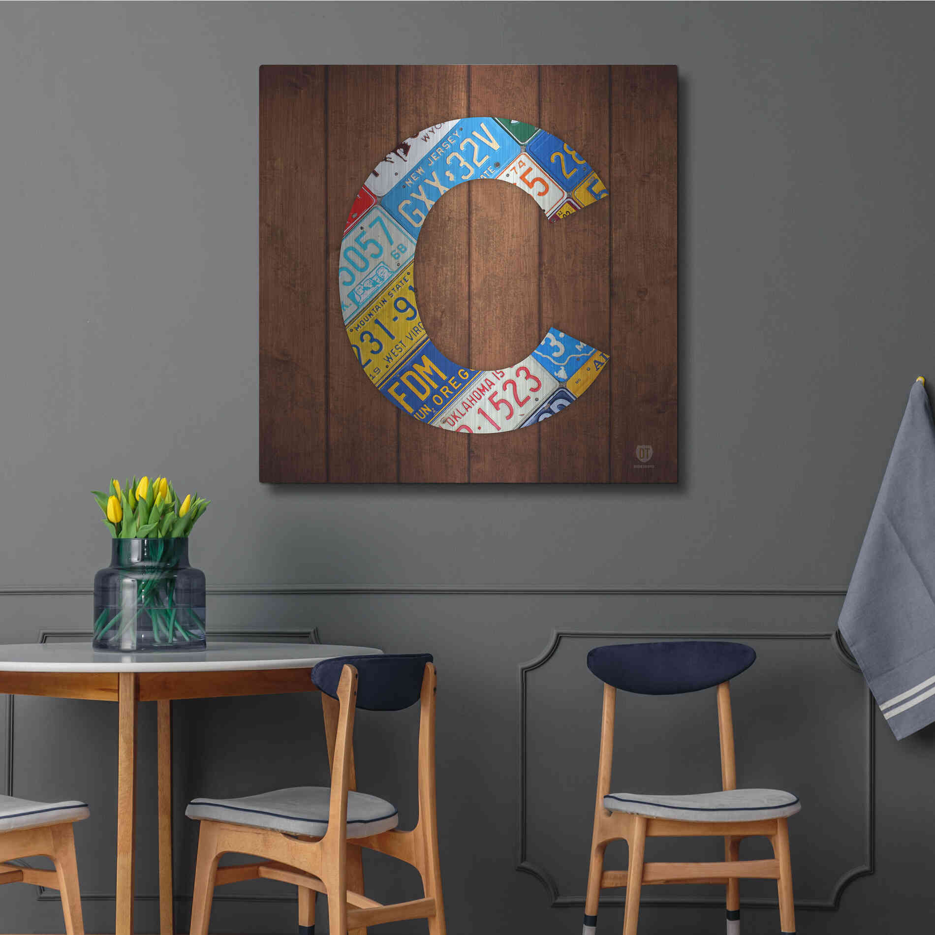 Luxe Metal Art 'C' by Design Turnpike, Metal Wall Art,36x36