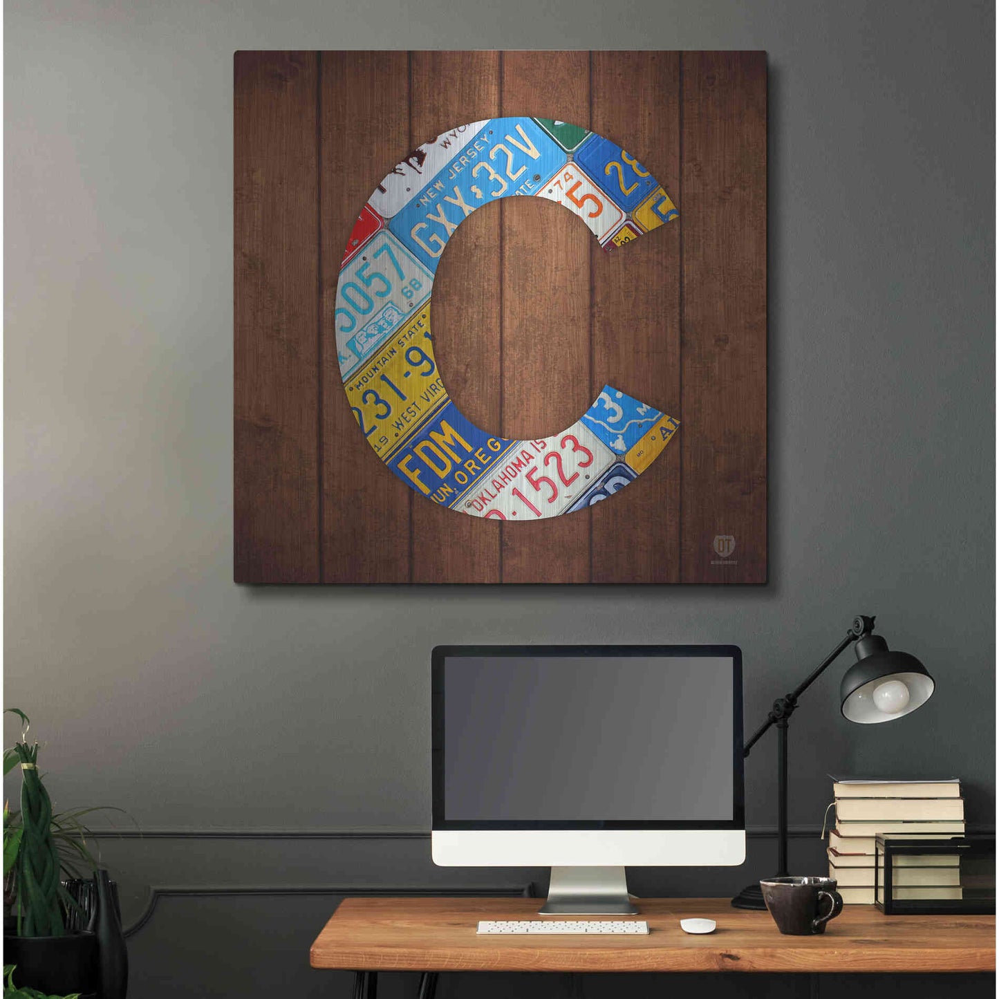 Luxe Metal Art 'C' by Design Turnpike, Metal Wall Art,36x36