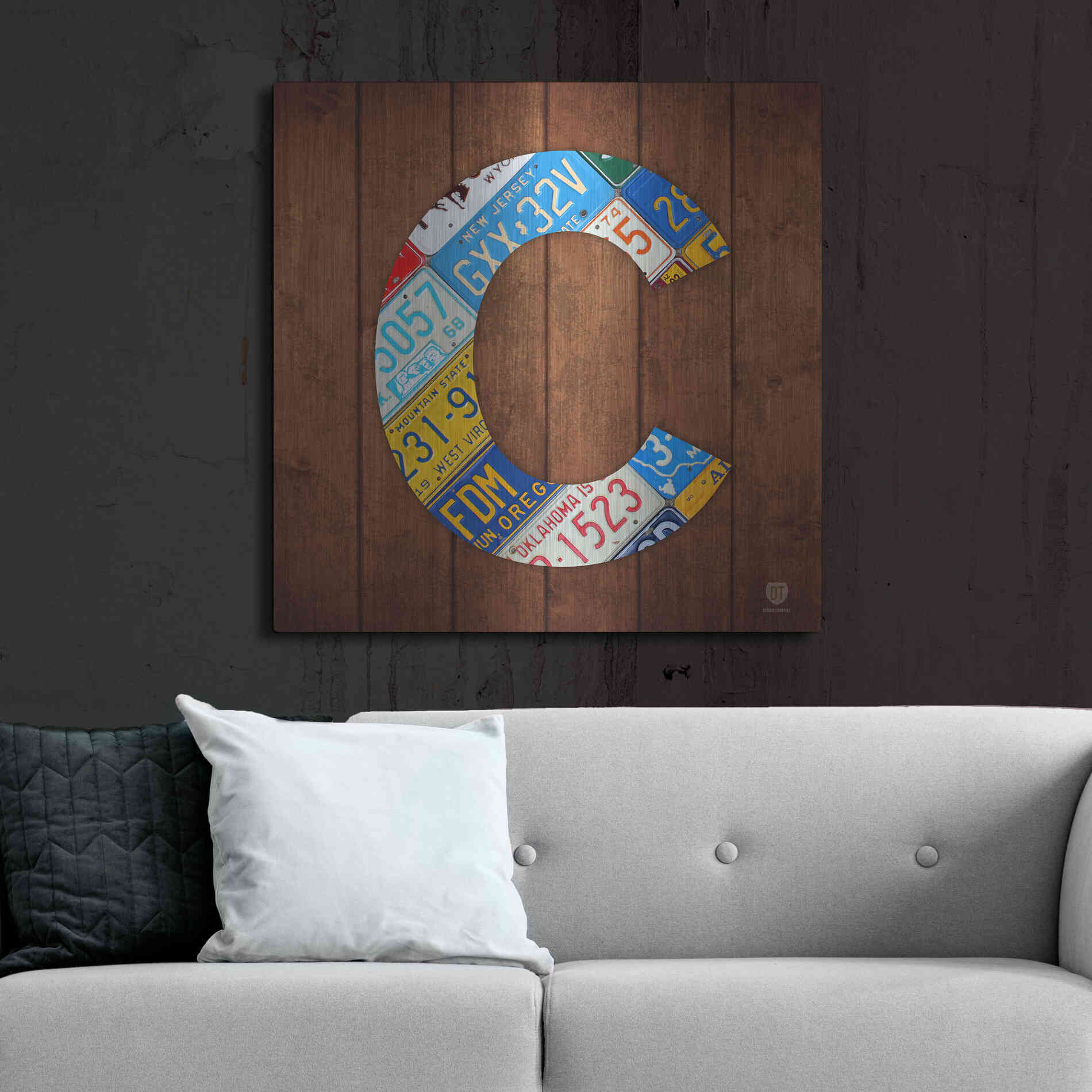 Luxe Metal Art 'C' by Design Turnpike, Metal Wall Art,36x36