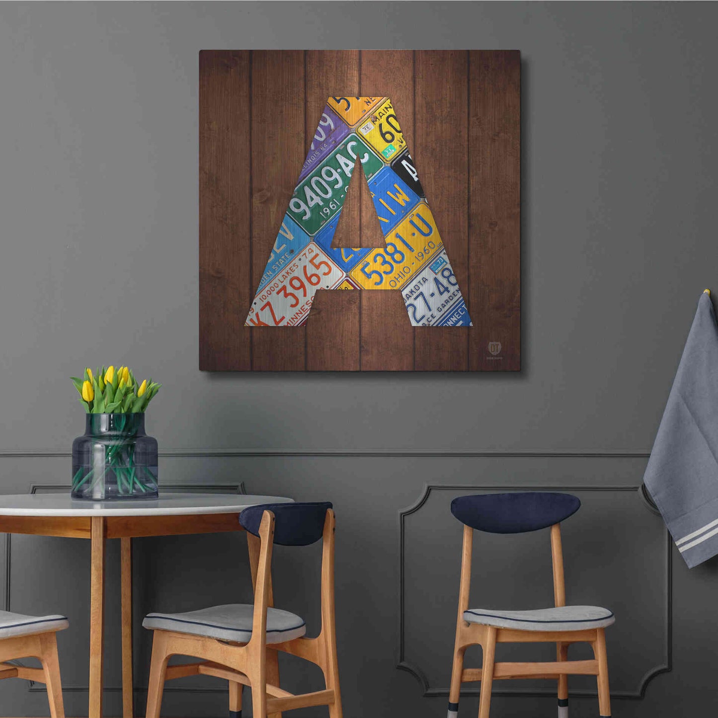 Luxe Metal Art 'A' by Design Turnpike, Metal Wall Art,36x36