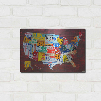 Luxe Metal Art 'USA Map Edition 15' by Design Turnpike, Metal Wall Art,16x12