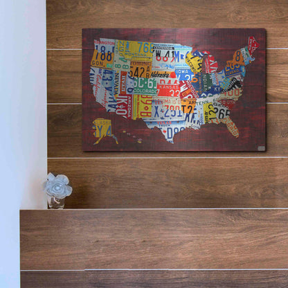 Luxe Metal Art 'USA Map Edition 15' by Design Turnpike, Metal Wall Art,16x12