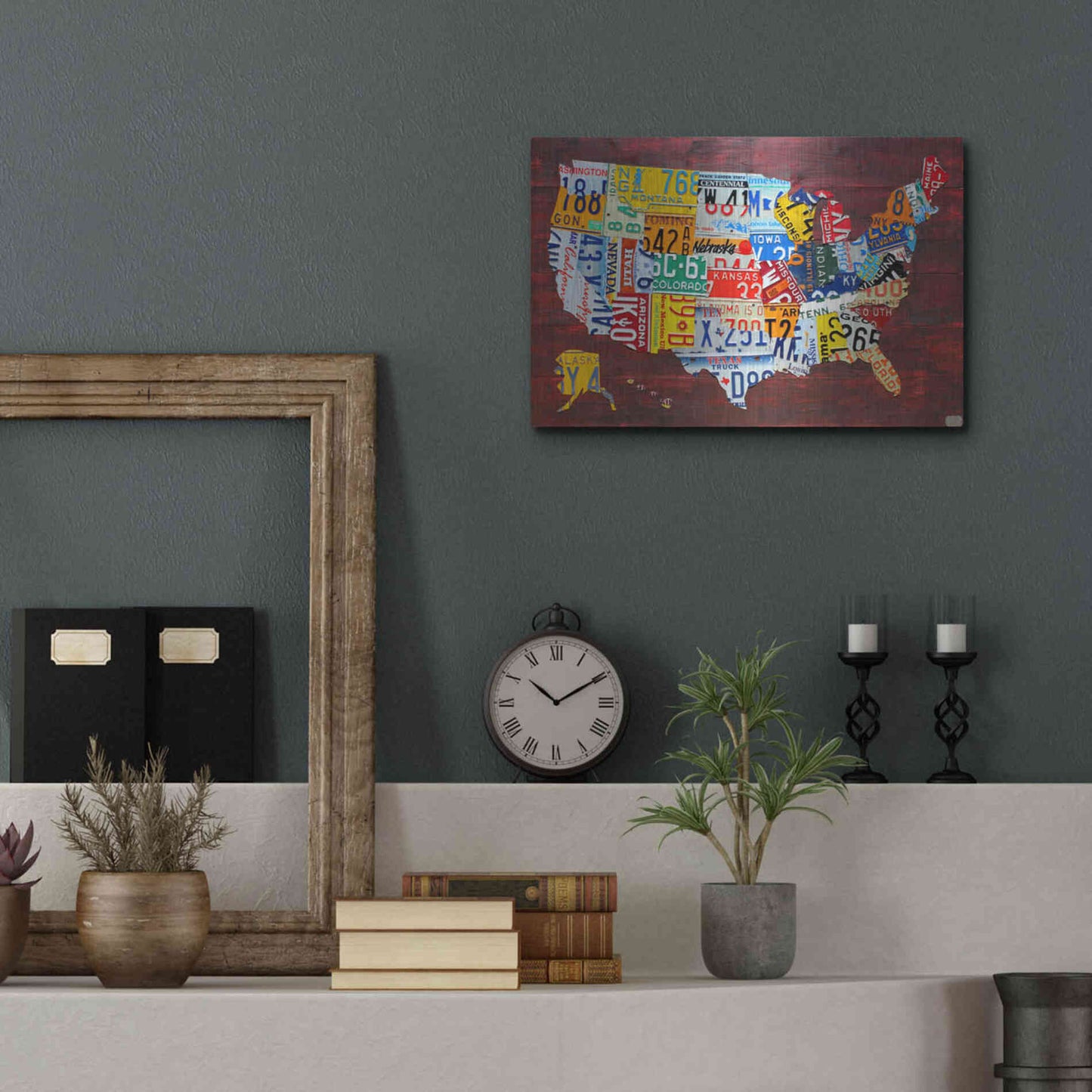 Luxe Metal Art 'USA Map Edition 15' by Design Turnpike, Metal Wall Art,16x12